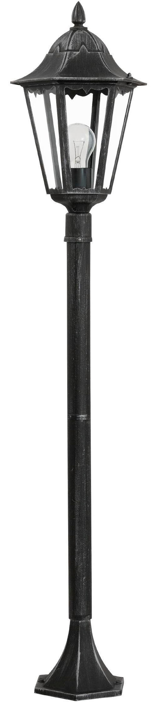 EGLO Stehlampe »Navedo Außen-Stehlmape, Außenlampe, Aluguss und Glas, E27, IP44, Lampe« E27 1 Stk. Stehleuchte - H120 x Ø23 cm - schwarz, silber-patina - 1X60W exkl.