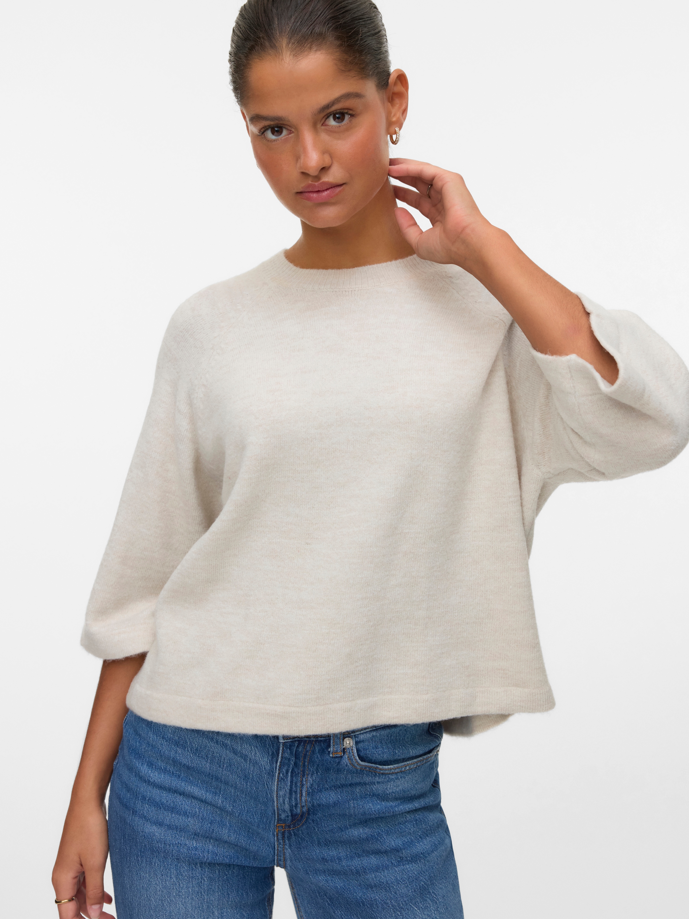 Vero Moda Strickpullover "VMLEFILE 3/4 O-NECK PULLOVER NOOS" günstig online kaufen