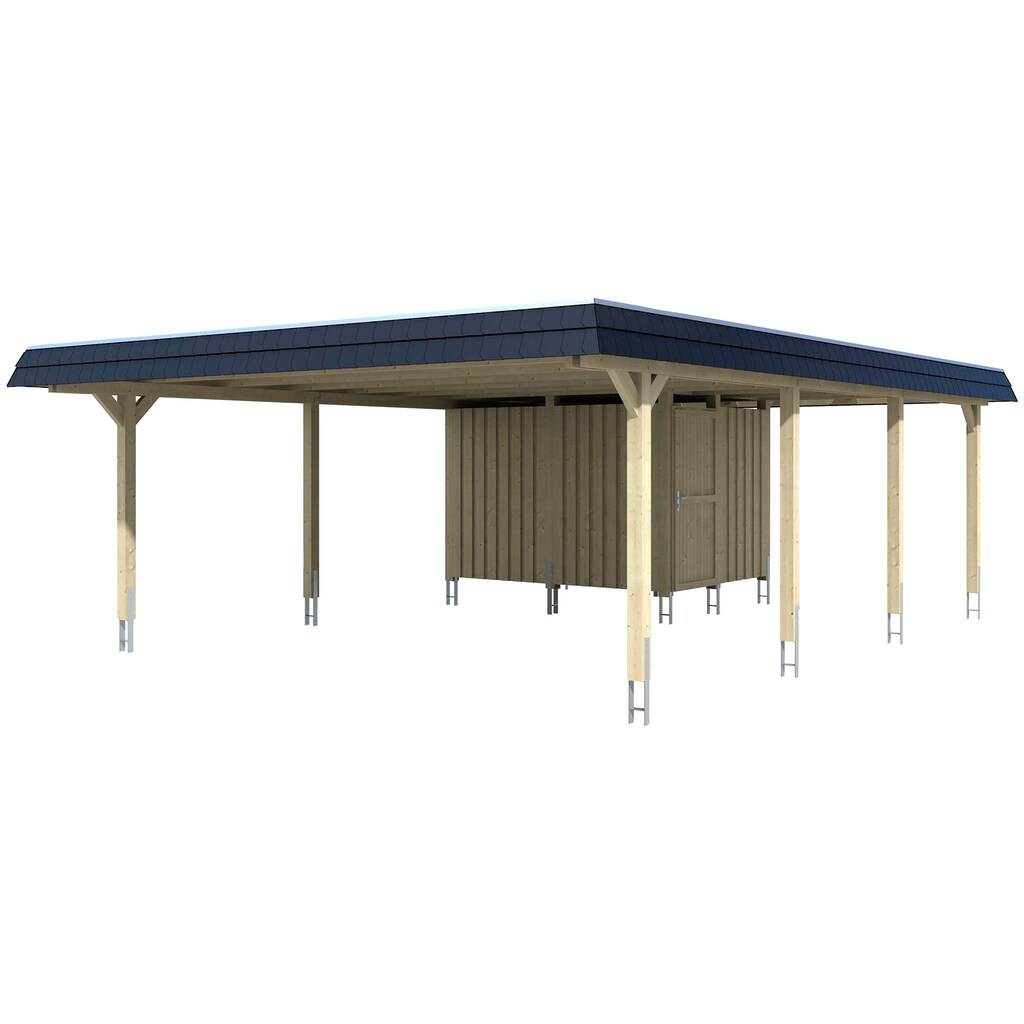 Skanholz Doppelcarport »Wendland«, Leimholz-Nordisches Fichtenholz, 550 cm, weiß