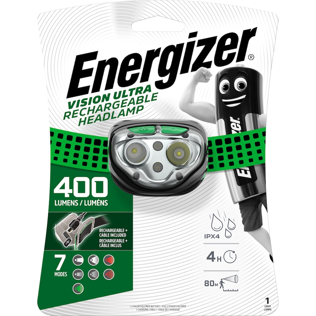 Energizer Kopflampe »Vision Ultra Rechargeable 400 Lumen«