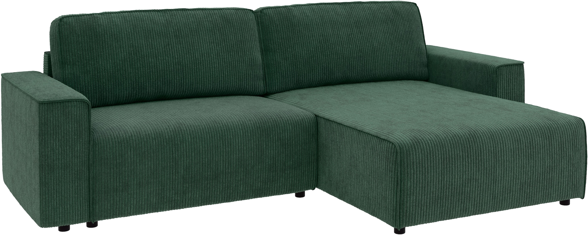 INOSIGN Ecksofa »Chance, Recamiere beidseitig montierbar, Schlaffunktion, Breite 265 cm«, in Cordstoff HYPER, mit Schlaffunktion und Bettkasten