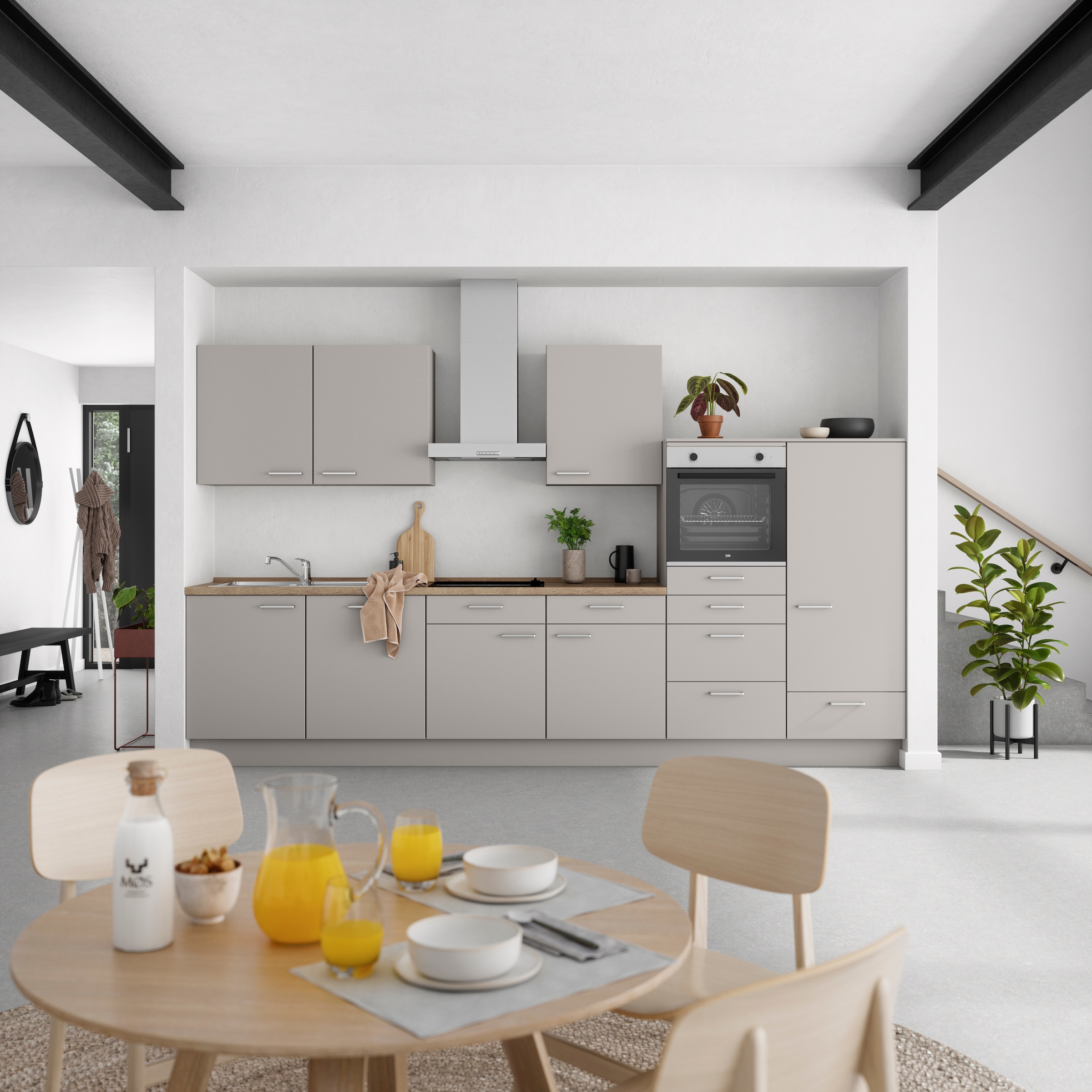nobilia® Küchenzeile »"Touch I"«, vormontiert, Ausrichtung wählbar, Breite 360 cm, wahlw. mit E-Geräten