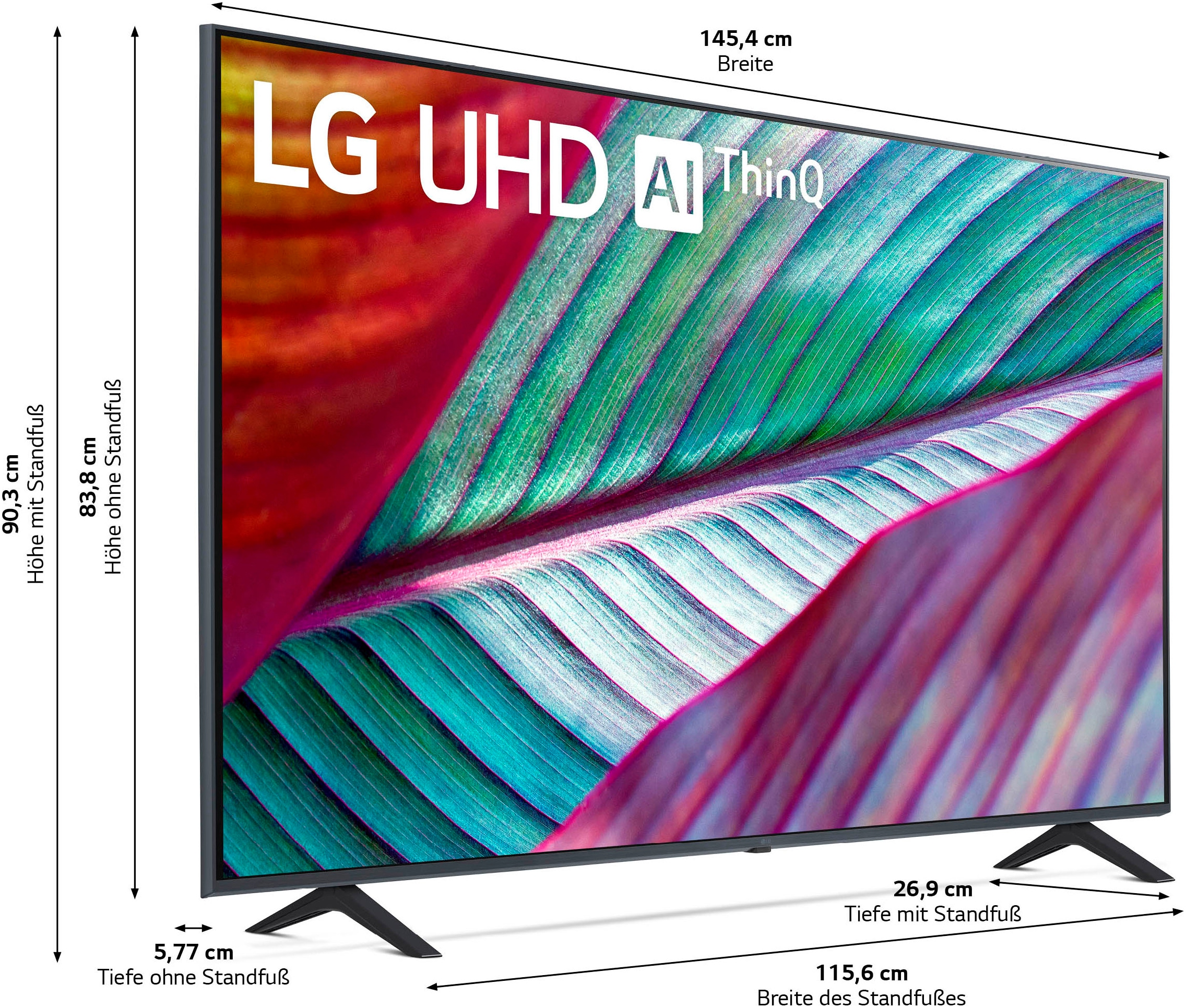 LG LED-Fernseher »65UR75006LK«, 4K Ultra HD, Smart-TV, α5 Gen6 4K AI-Prozessor, 2.0 -Soundsystem mit 20W