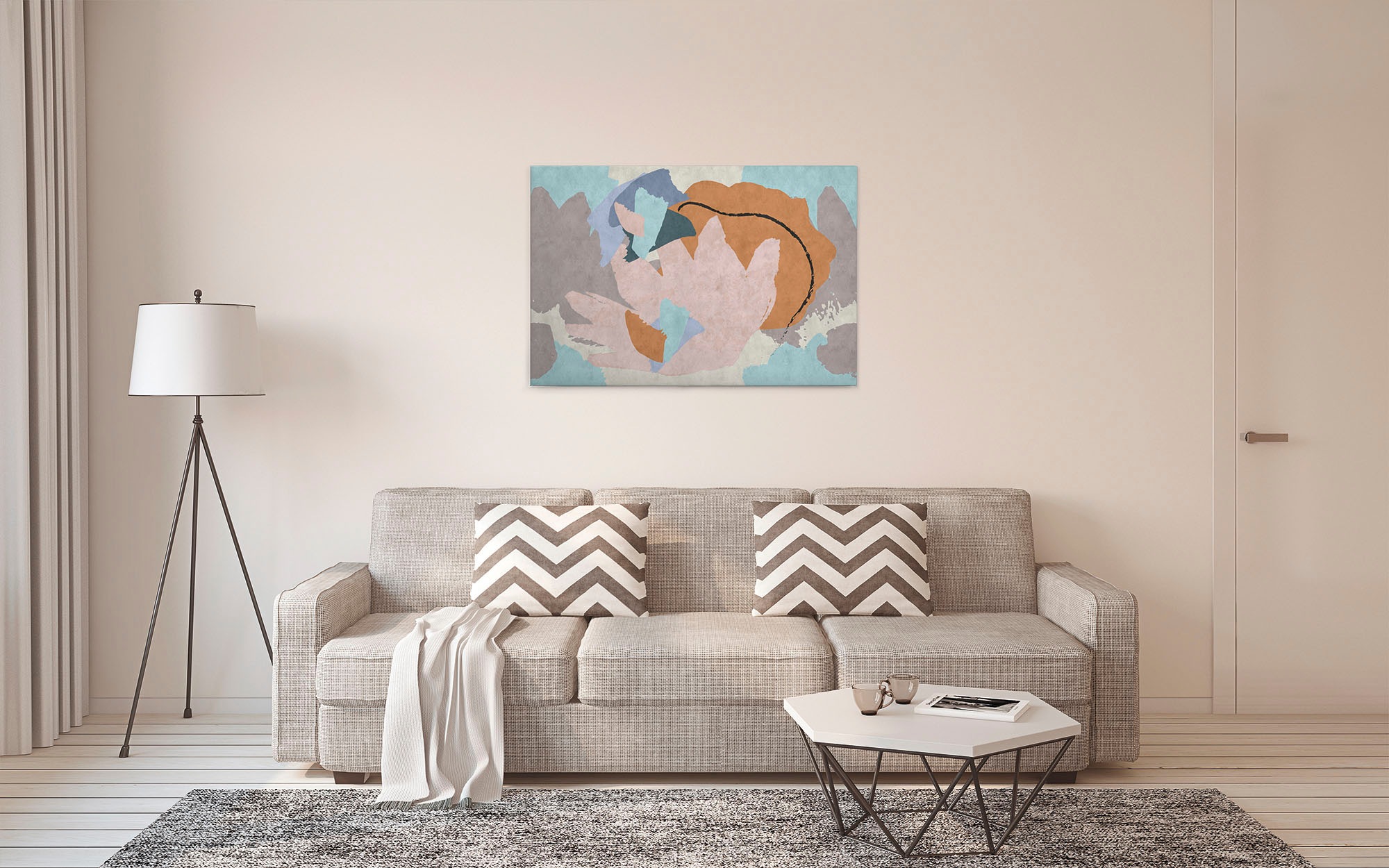A.S. Création Leinwandbild »floral collage«, Kunst-Abstrakt-Kinder, (1 St.), Keilrahmen Bild Floral Abstrakt Leinwand-Bild Wohnzimmer modern Kinder