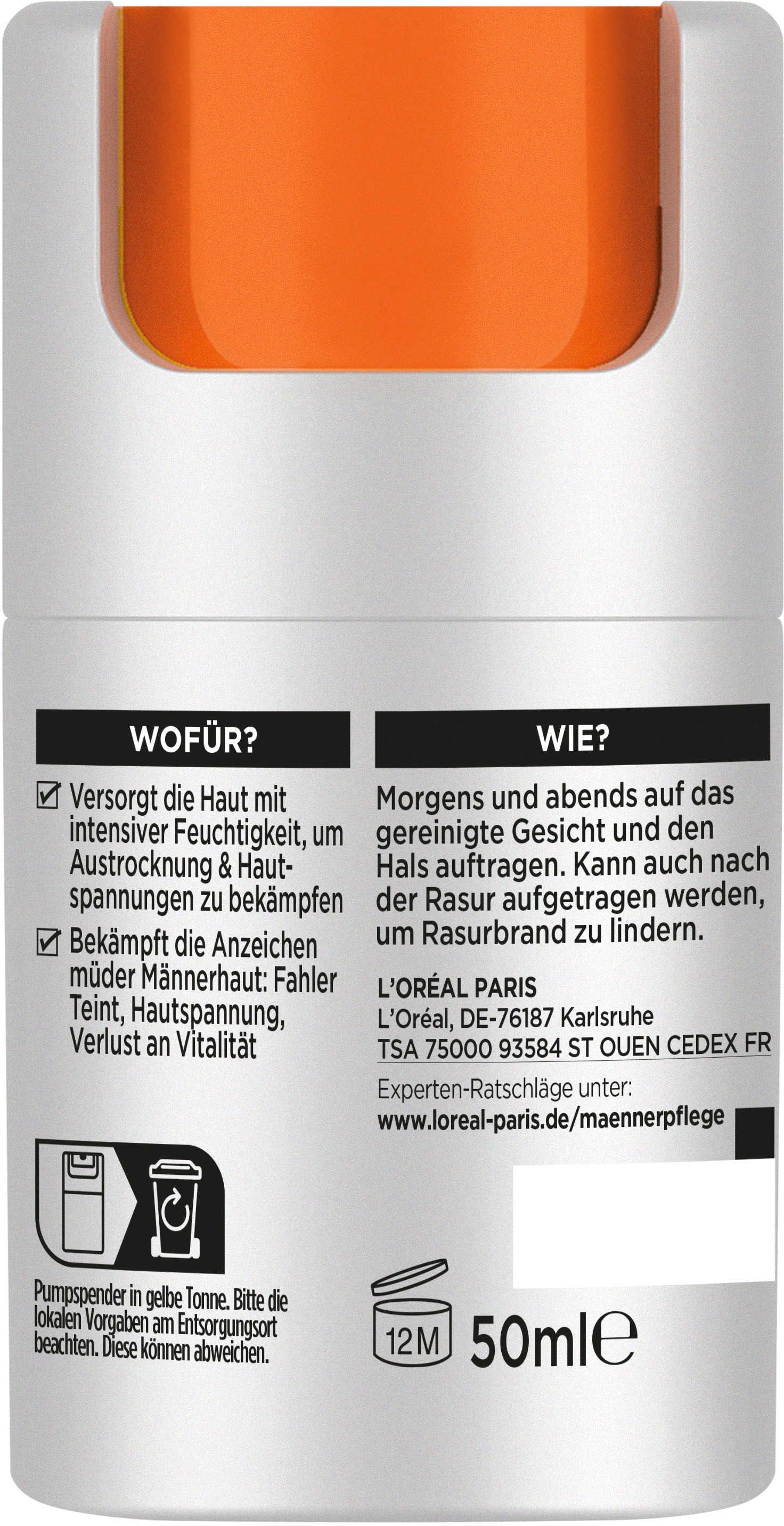 L'ORÉAL PARIS MEN EXPERT Gesichtsgel »Comfort Max Feuchtigkeitspflege«, mit hoher Wirksamkeit