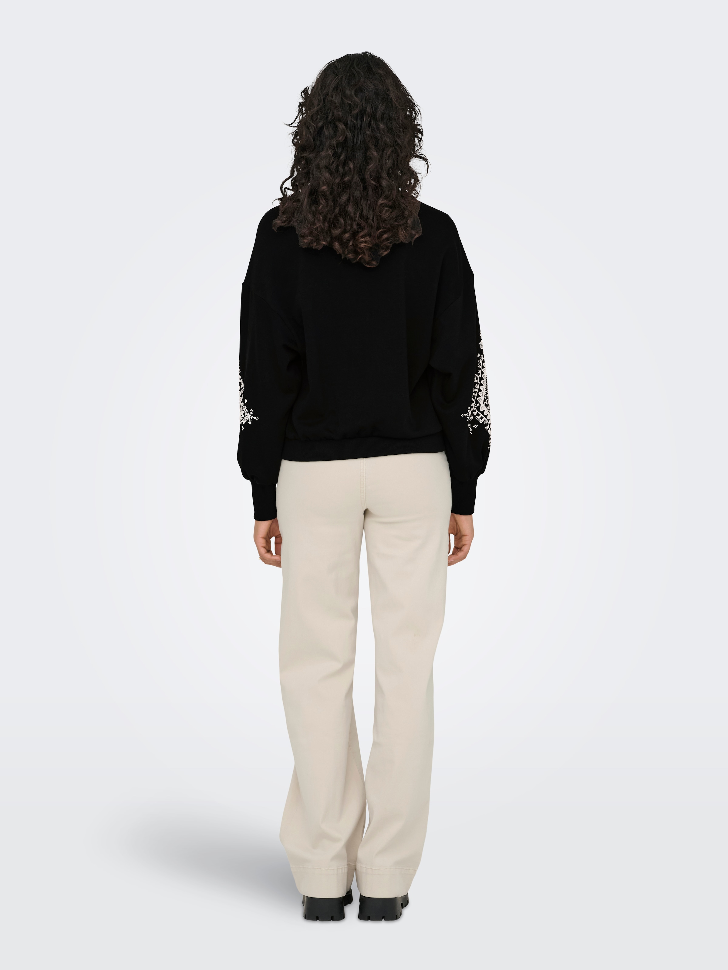 ONLY Sweatshirt »ONLBROOKE L/S O-NECK FLOWER SWT«, Baumwollmischung, regular fit
