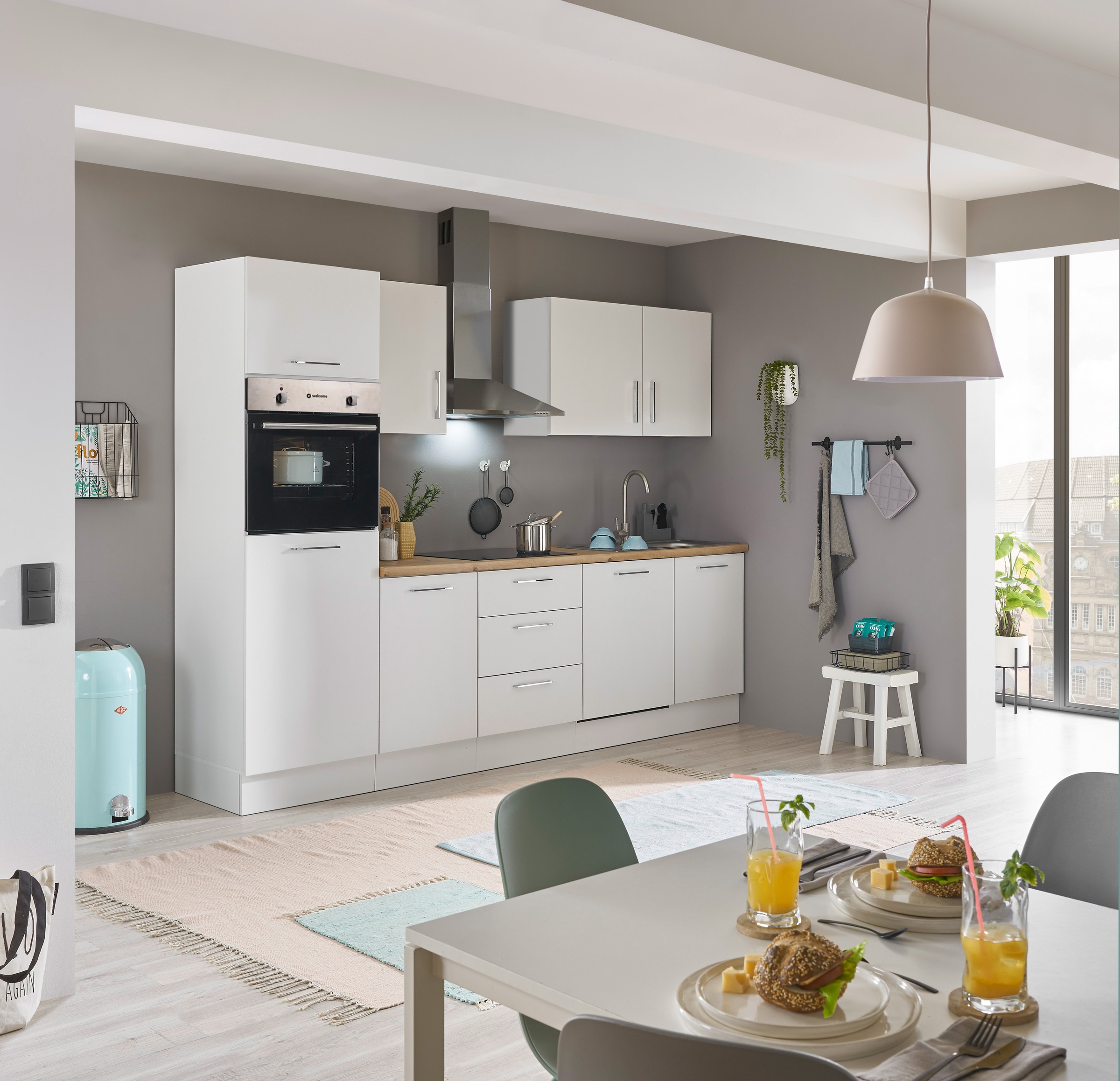 BASIC by Balculina Küchenzeile »Turin«, Breite 280 cm, wahlweise mit E-Geräten