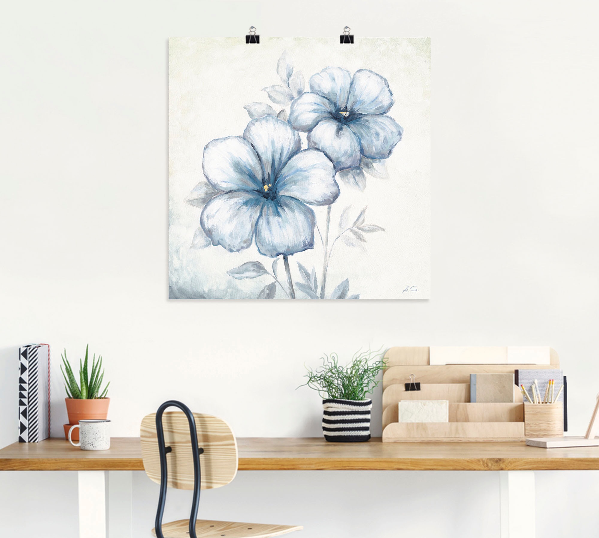 Artland Wandbild "Blauer Mohn", Blumen, (1 St.), als Leinwandbild, Poster, günstig online kaufen