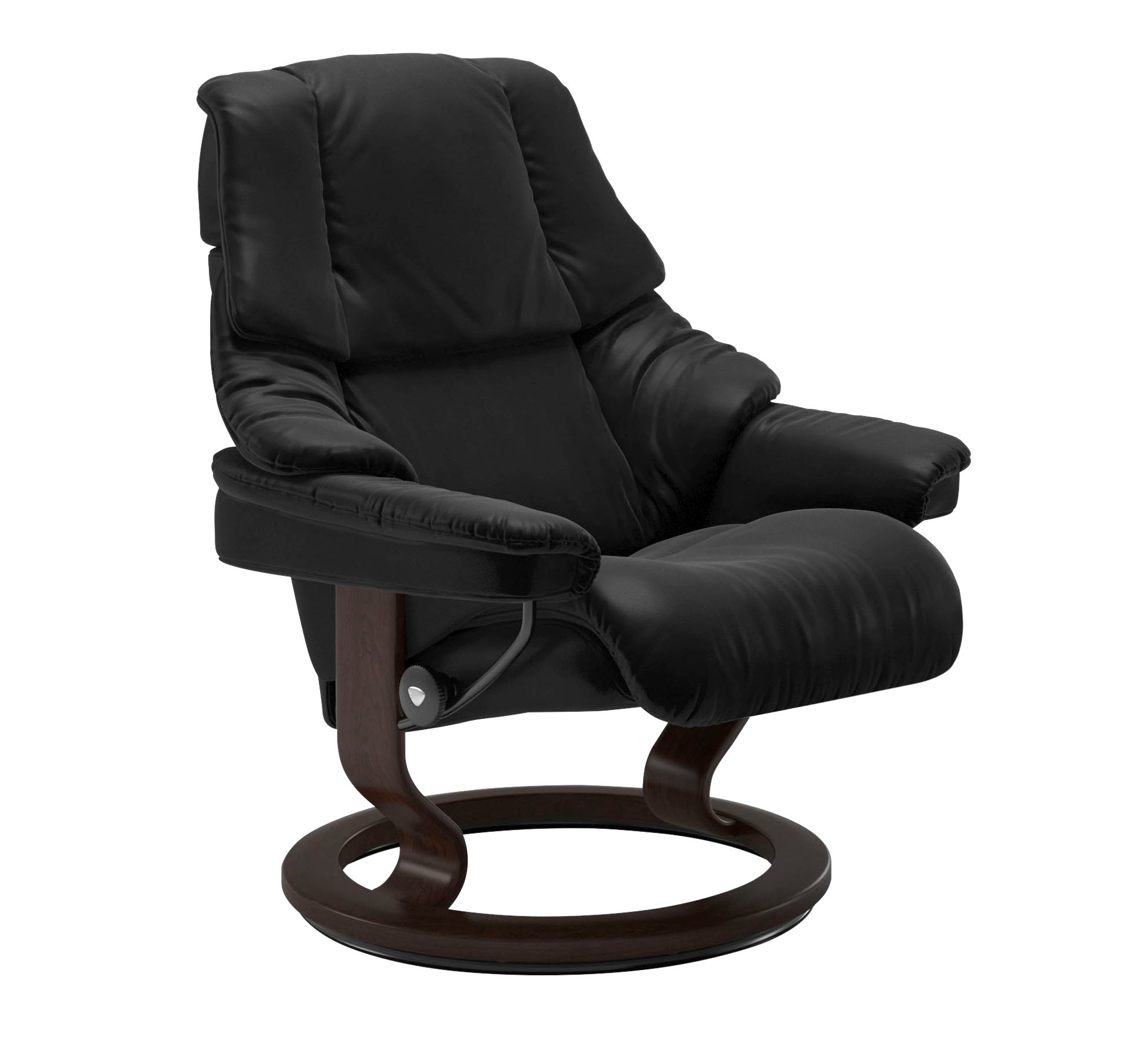 Stressless® Relaxsessel »Reno«, (Set, Relaxsessel mit Hocker), mit Hocker, mit Classic Base, Größe S, M & L, Gestell Braun