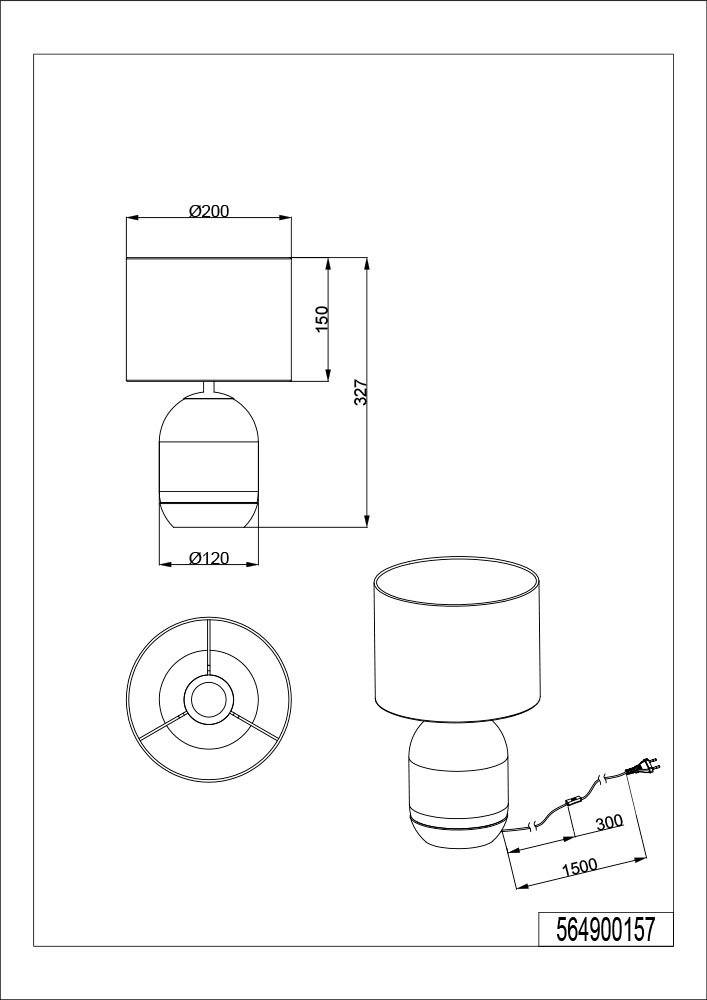 TRIO Leuchten Tischleuchte »TARA, Tischlampe, Fuß aus Glas & Kork, Lampenschirm aus Strohgeflecht« E27 1 Stk. warmweiß - kaltweiß exkl 1x E27 max 10W, Ø 25cm, Schnurschalter