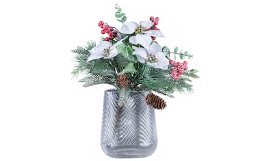 Dekovase »Weihnachtsdeko«, (Set, 2 St., 1 Vase, 1 Bouquet)