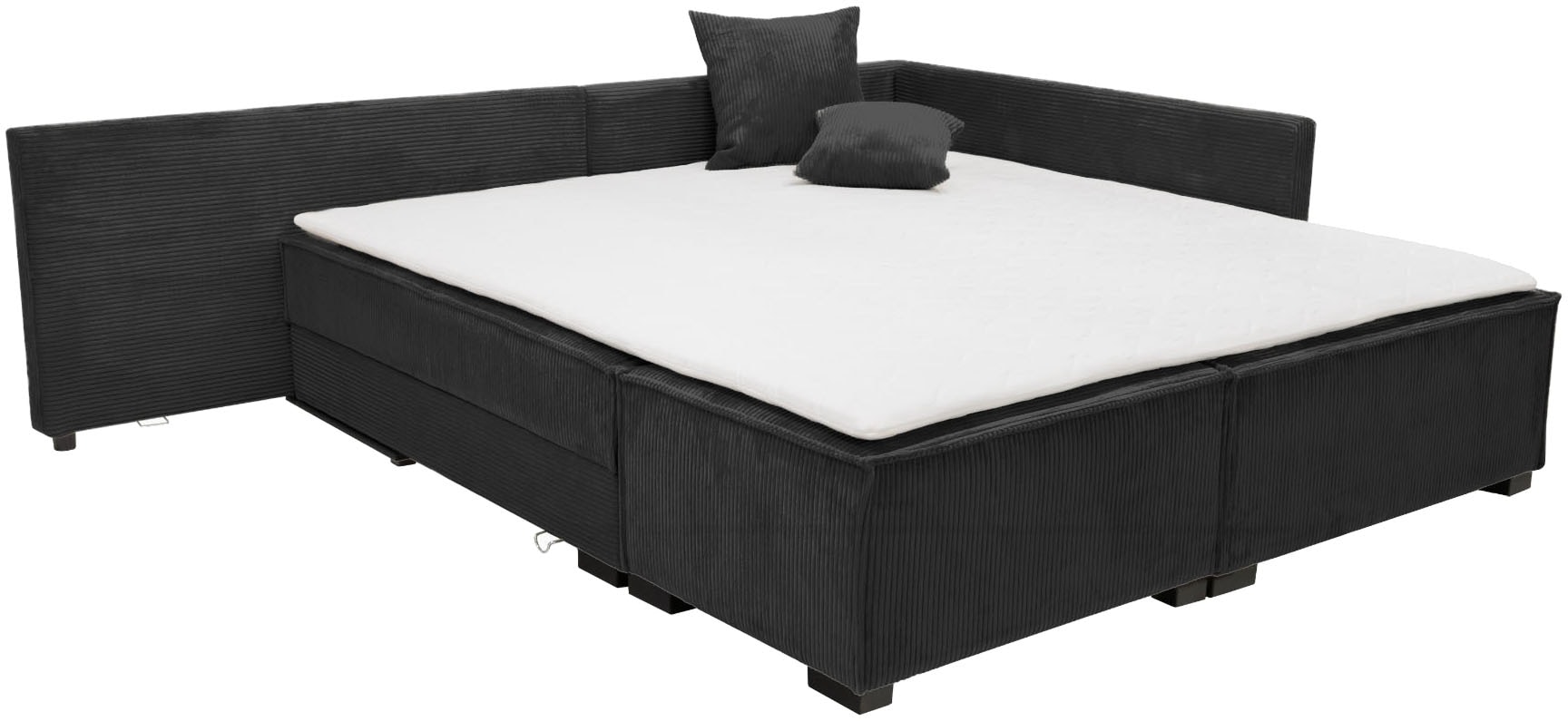 Home affaire Ecksofa inkl. Bettfunktion, Bettkasten, 3 Zierkissen, Boxspringbett 180x200 cm