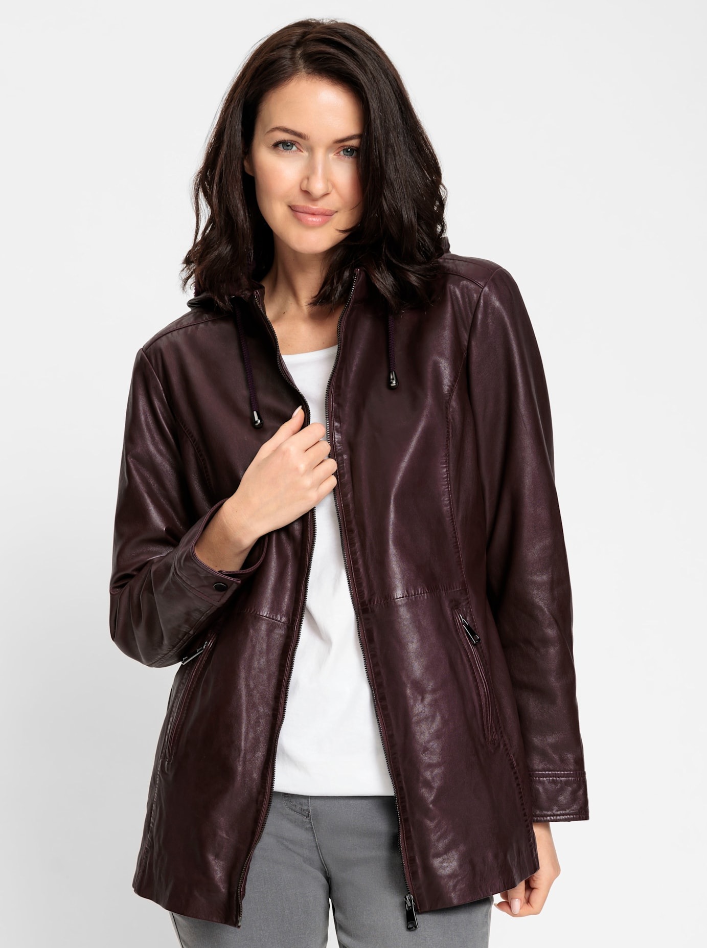 Thumbnail - Inspirationen Lederjacke mit Kapuze