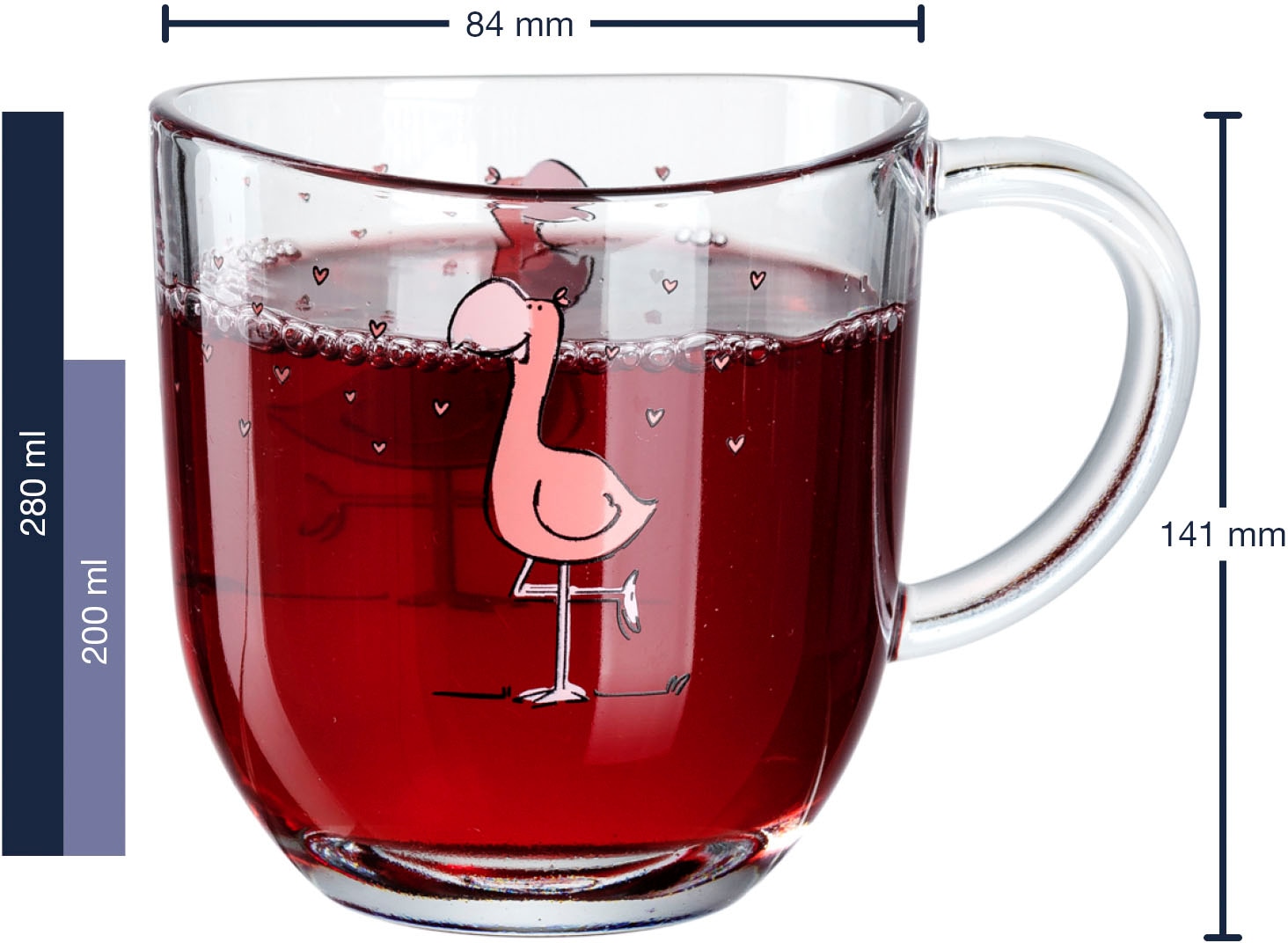 LEONARDO Gläser-Set »BAMBINI Flamingo 6er-Set«, (Set, 6 tlg.), 280 ml