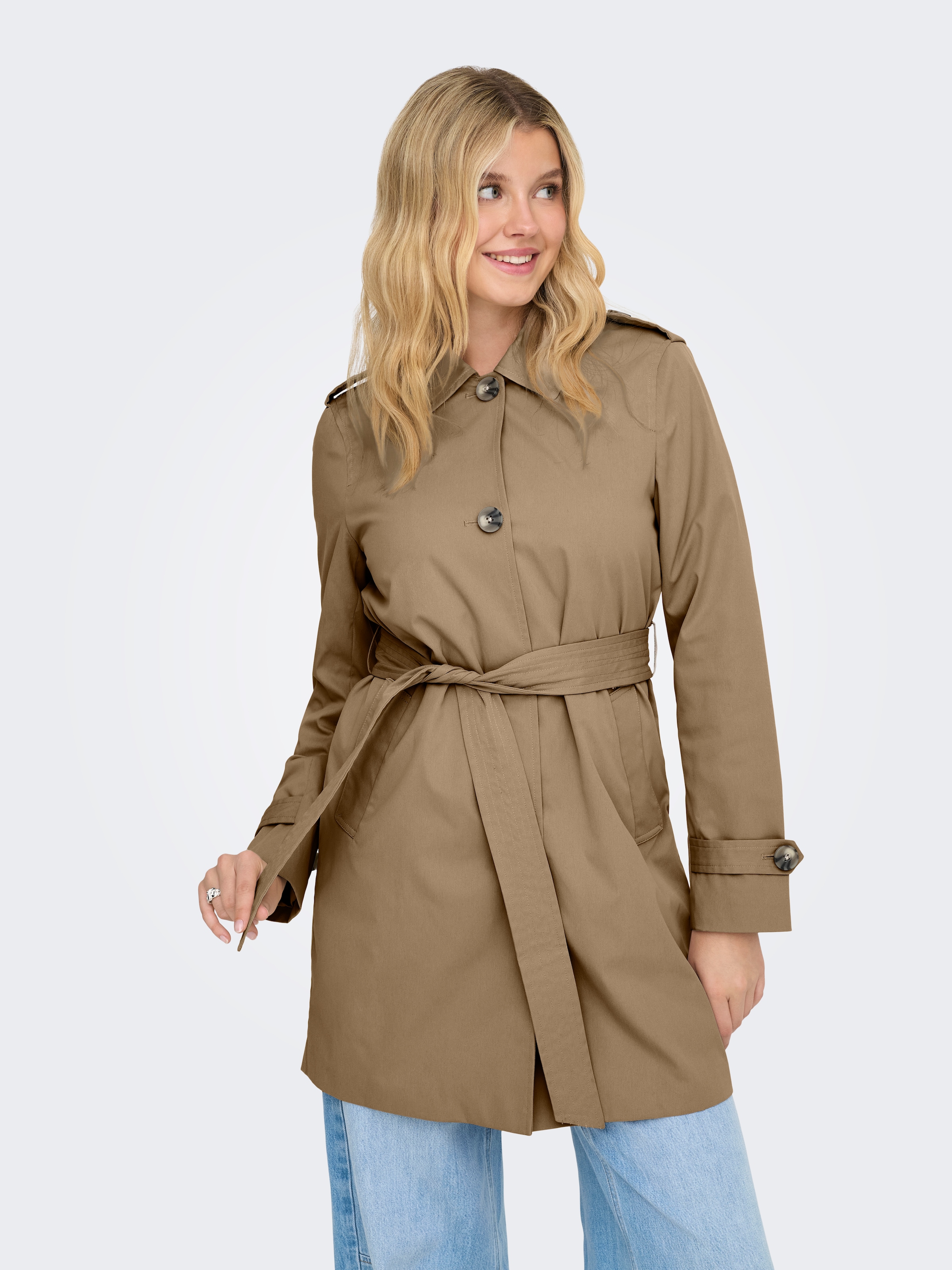 ONLY Trenchcoat "ONLDISA LIFE SB TRENCHCOAT CC OTW" klassischer Schnitt günstig online kaufen