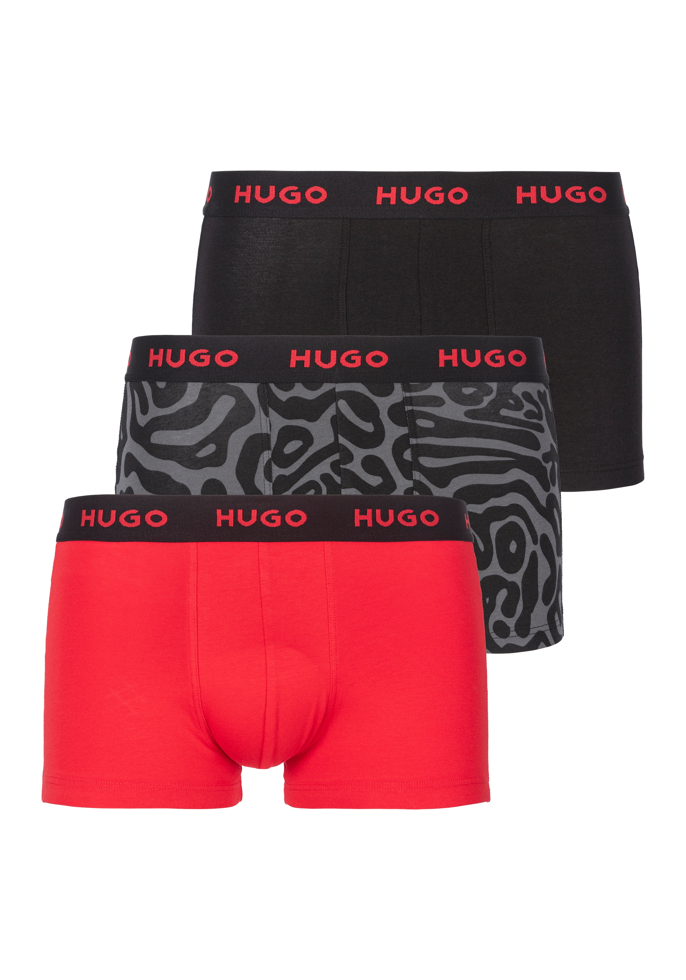 HUGO Underwear Trunk, (Packung, 3 St., 3er), mit Logobund