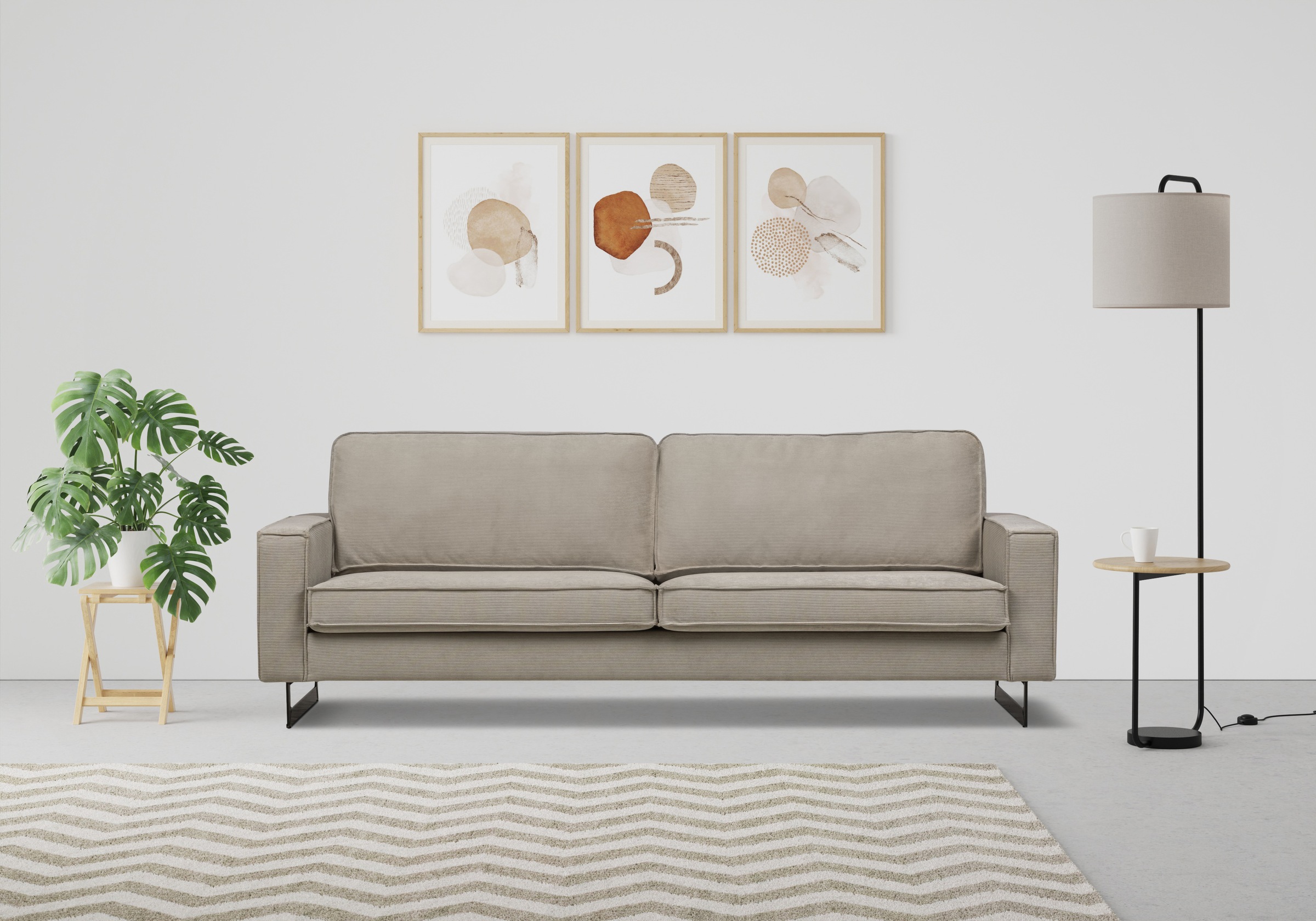 Home affaire 2-Sitzer "Pinto, 166 cm, Cord, Chenille, Lederoptik" mit Keder günstig online kaufen