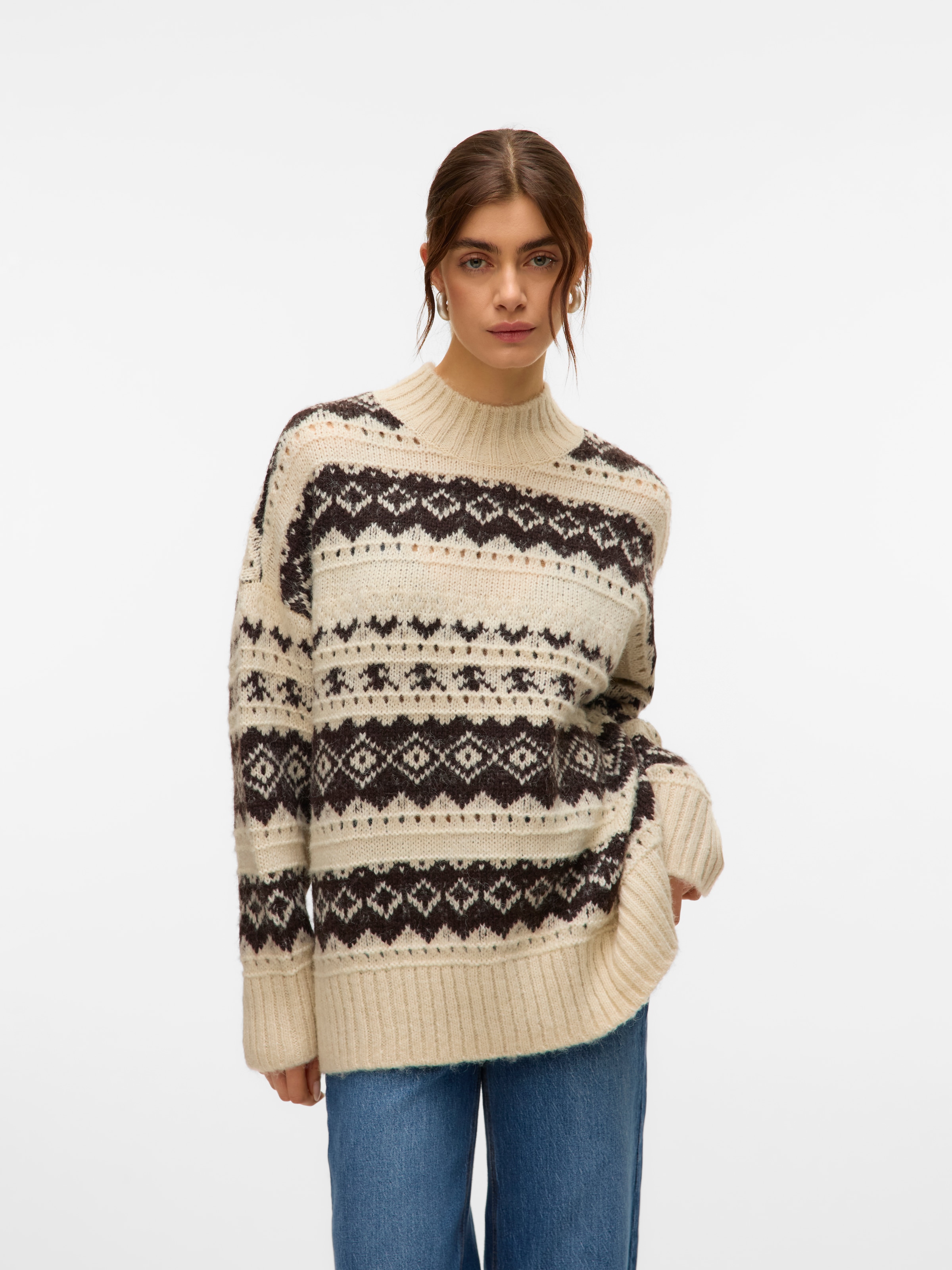 Vero Moda Strickpullover "VMAMPLE LS HIGH NECK PULLOVER BOO" günstig online kaufen