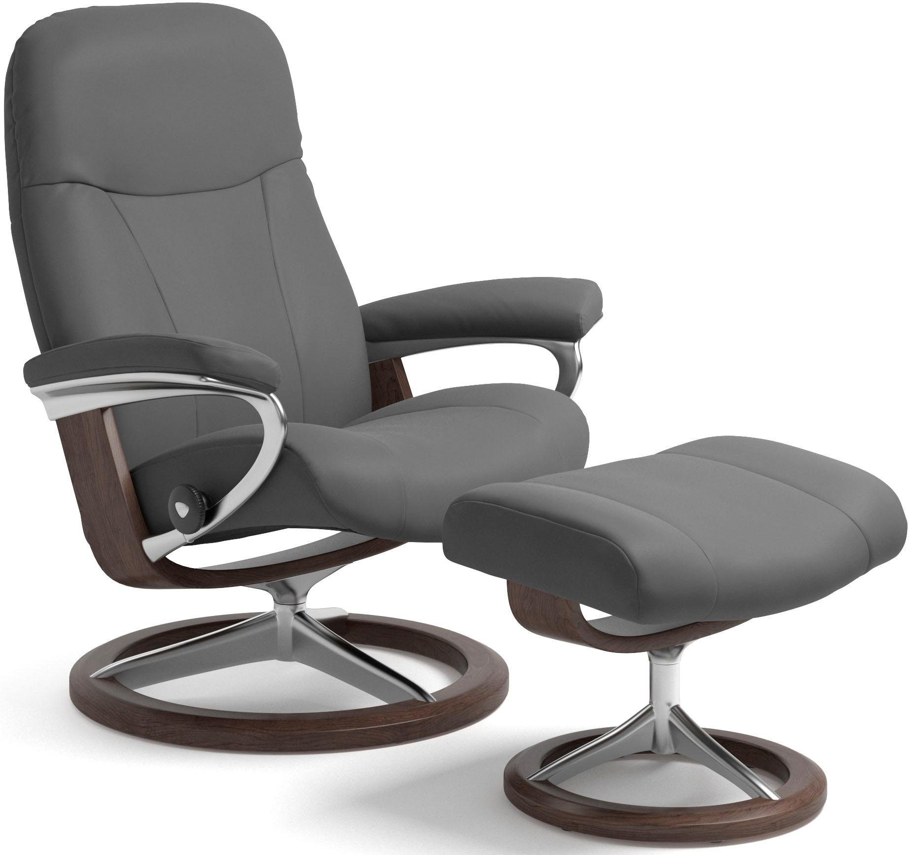 Stressless® Relaxsessel »Garda«, mit Hocker), Hocker, Relaxsessel M, mit Base, Gestell Größe Wenge (Set, | BAUR mit kaufen Signature