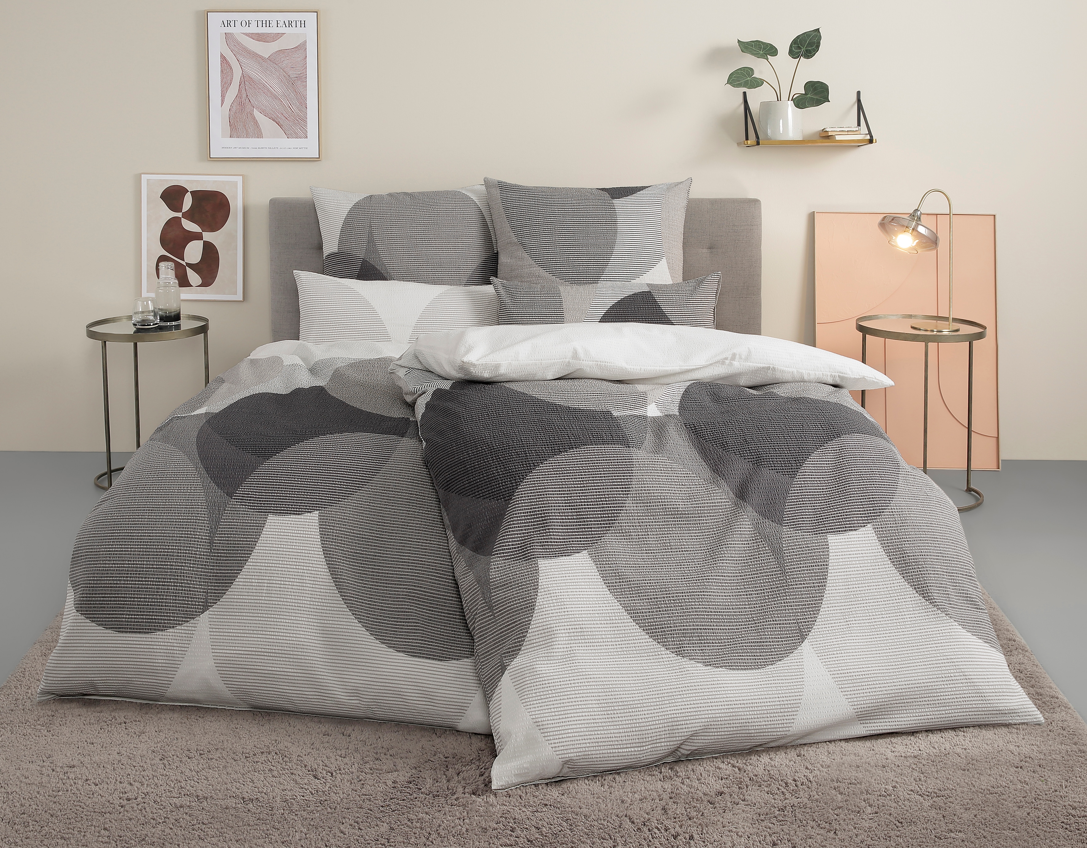 OTTO home Bettwäsche "Carla ab Gr. 135x200 cm und in drei Qualitäten" 2 100% Baumwolle, geometrisches Design, Kreise, Bierbaum by OTTO home