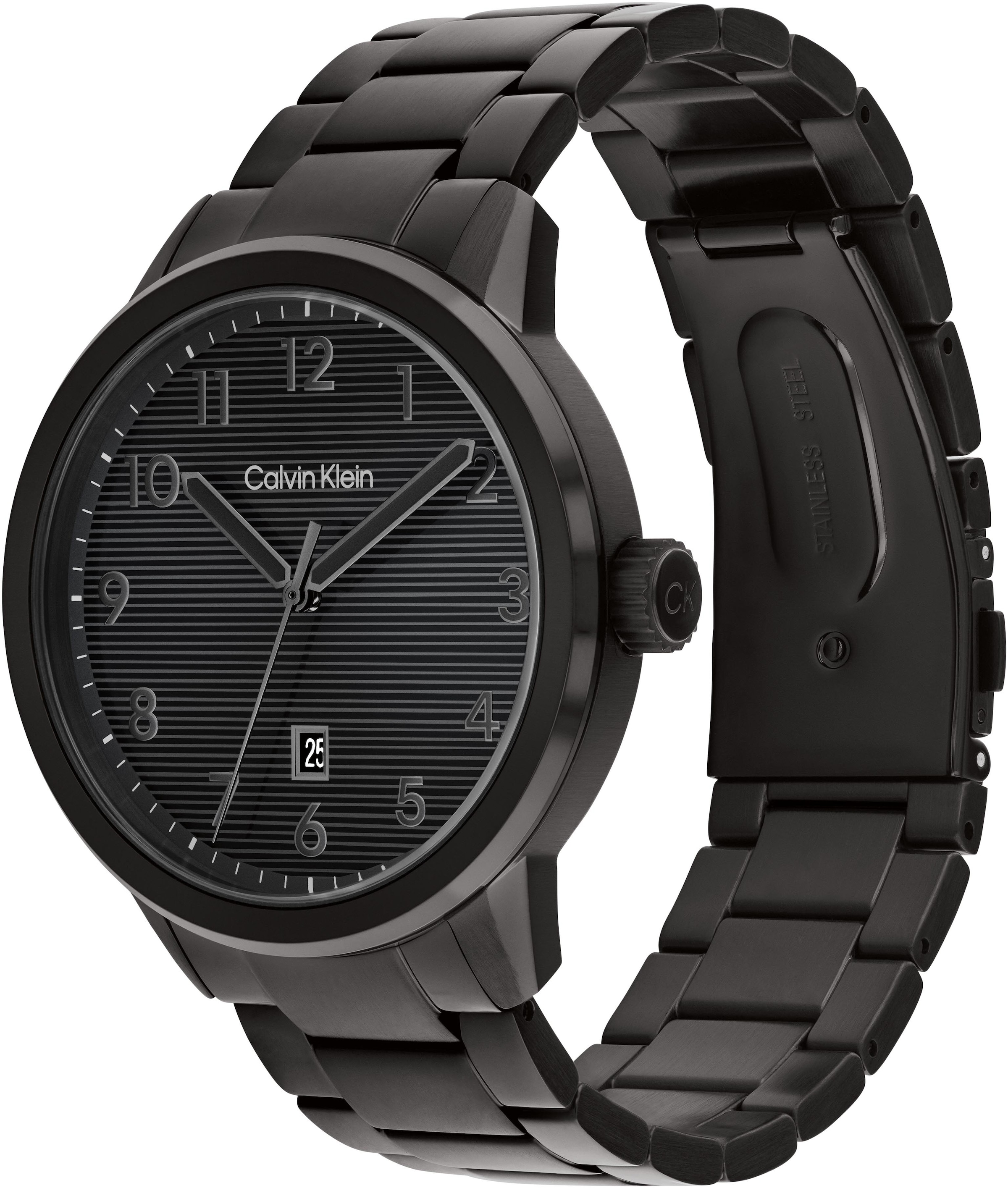 Calvin Klein Quarzuhr »Minimalistic Pilot«, Armbanduhr, Herrenuhr, Edelstahlarmband, analog, Tag