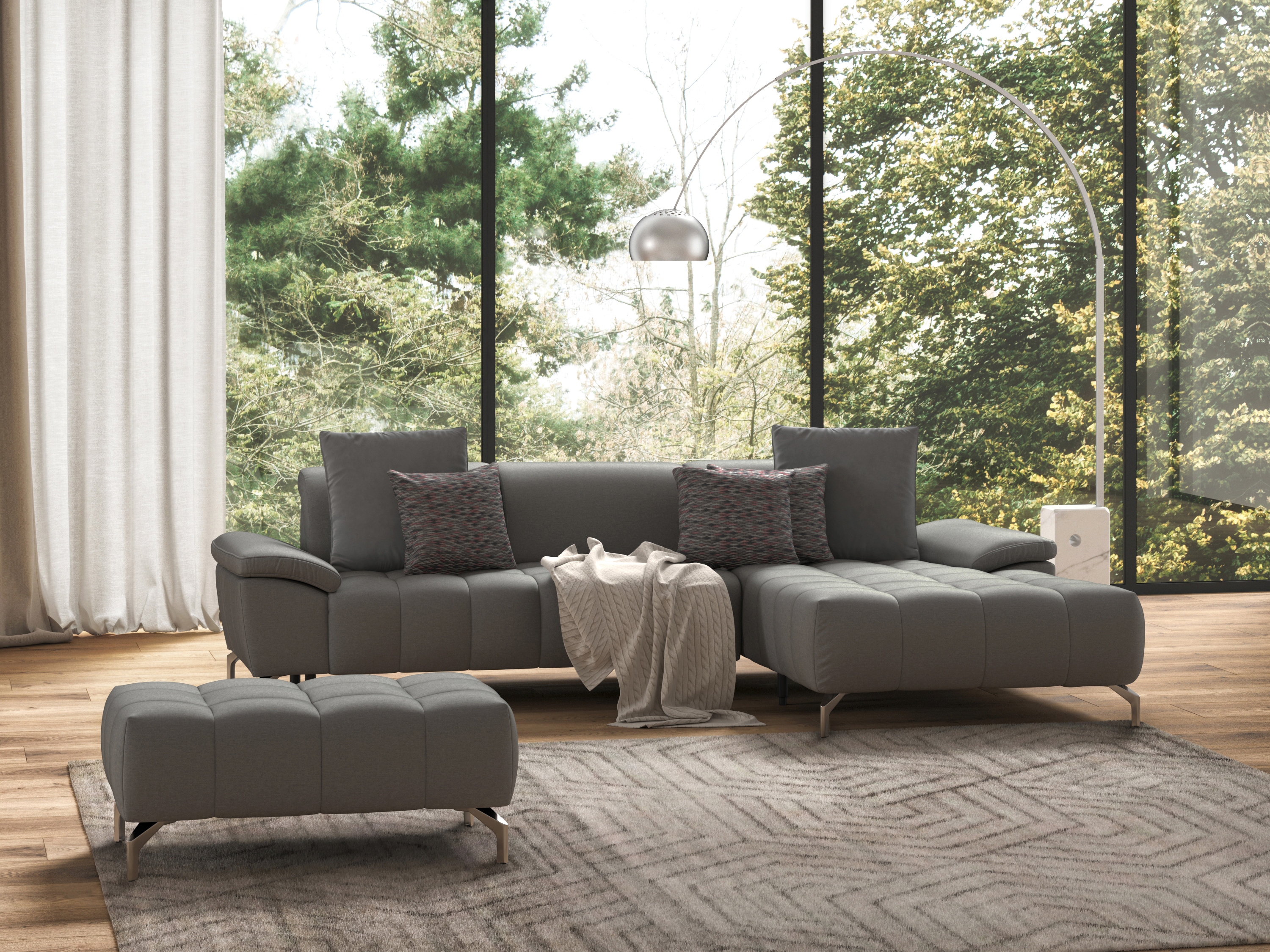 sit&more Ecksofa "Cool L-Form" wahlweise mit Kopfteilverstellung und Vorziehsitz, motorisch