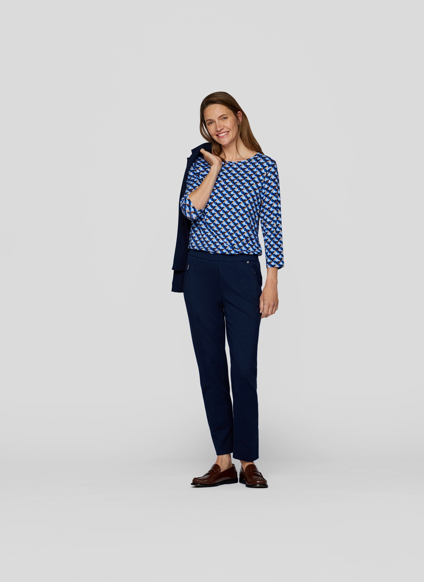 Rabe 3/4-Arm-Shirt, mit grafischem Muster