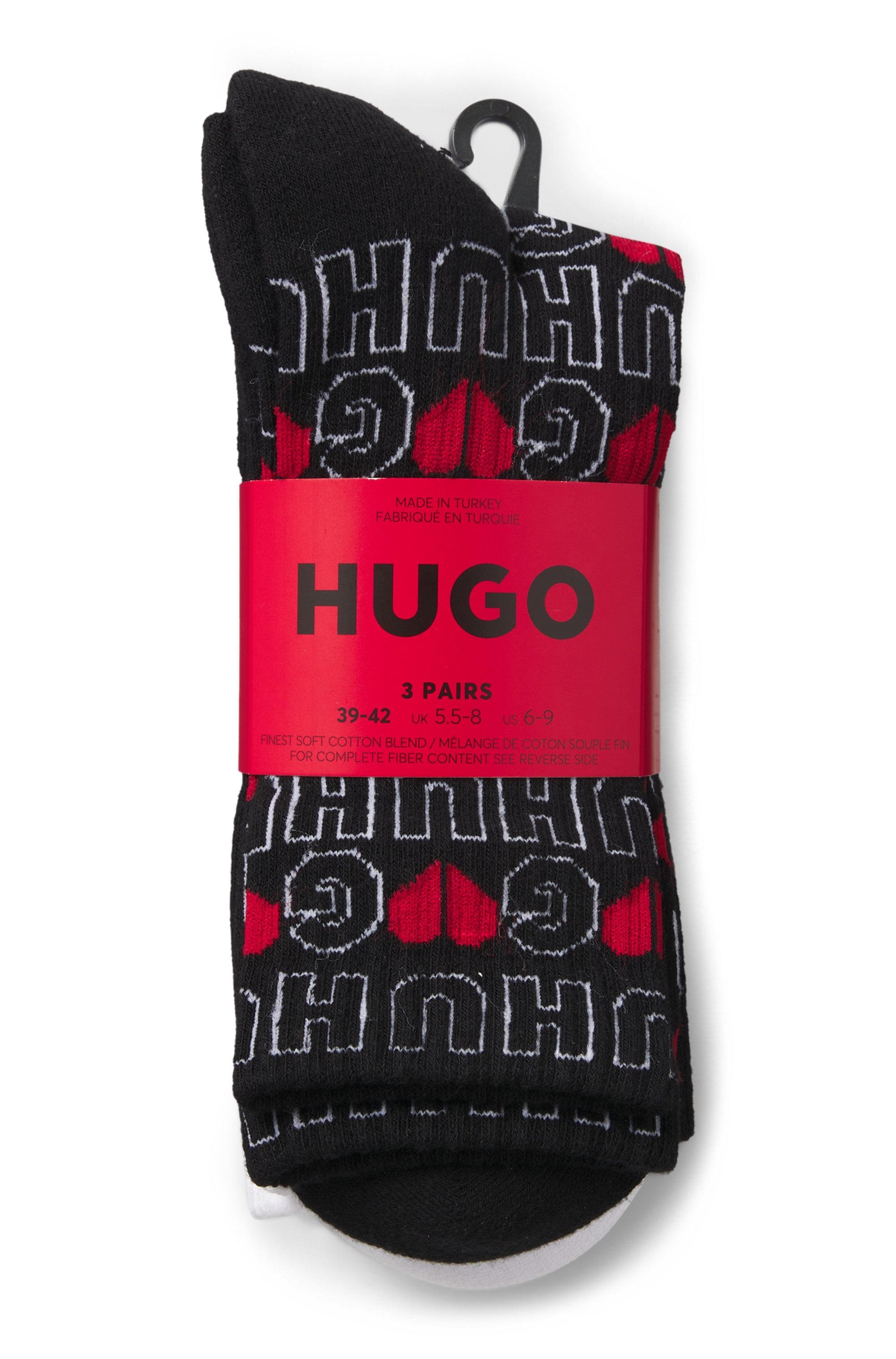 Thumbnail - HUGO Underwear Socken "VALENTINE" 3 Paar tlg. mit kreativen Logos, mit weicher Sohle