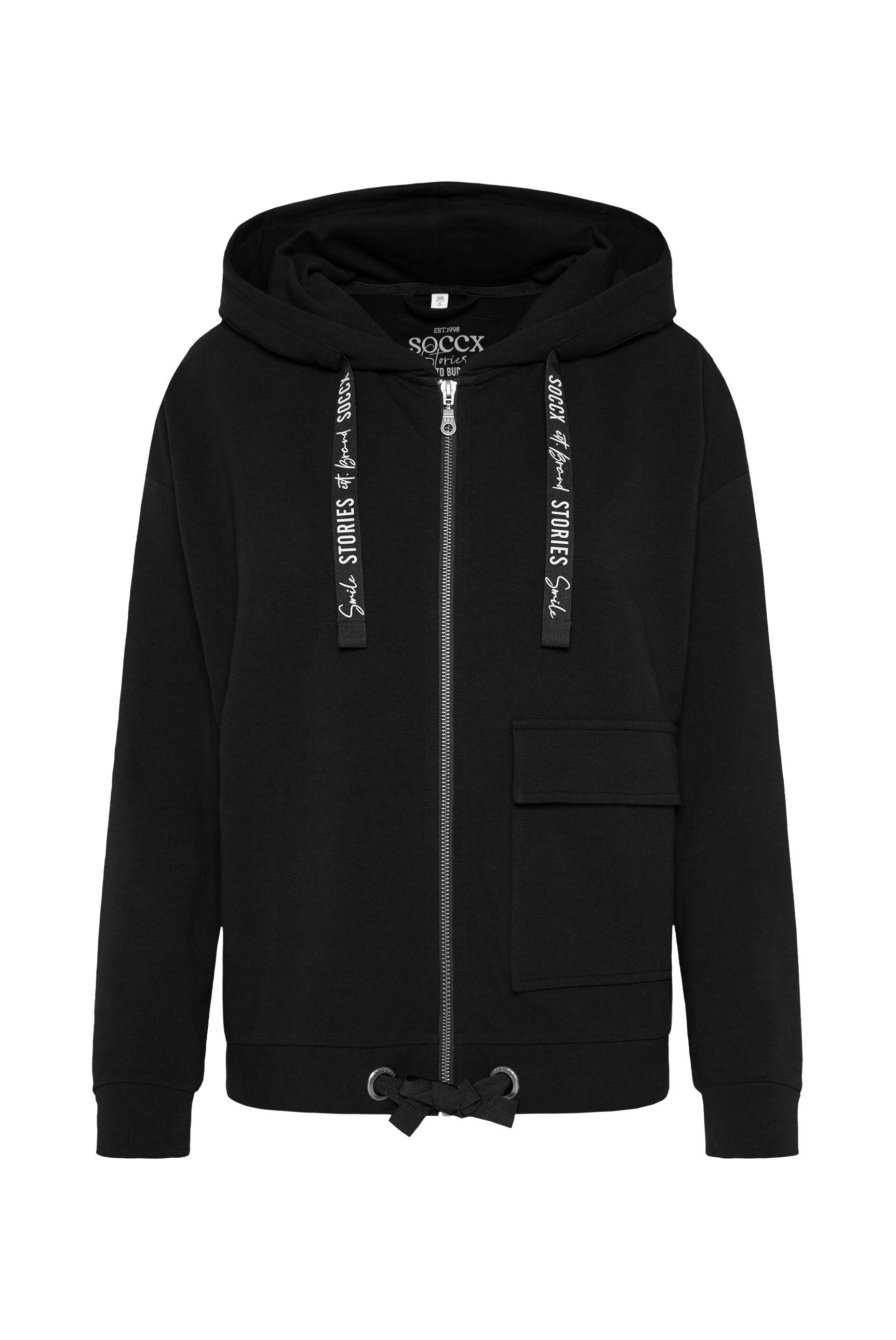 SOCCX Kapuzensweatjacke, mit Bindeband am Saum günstig online kaufen