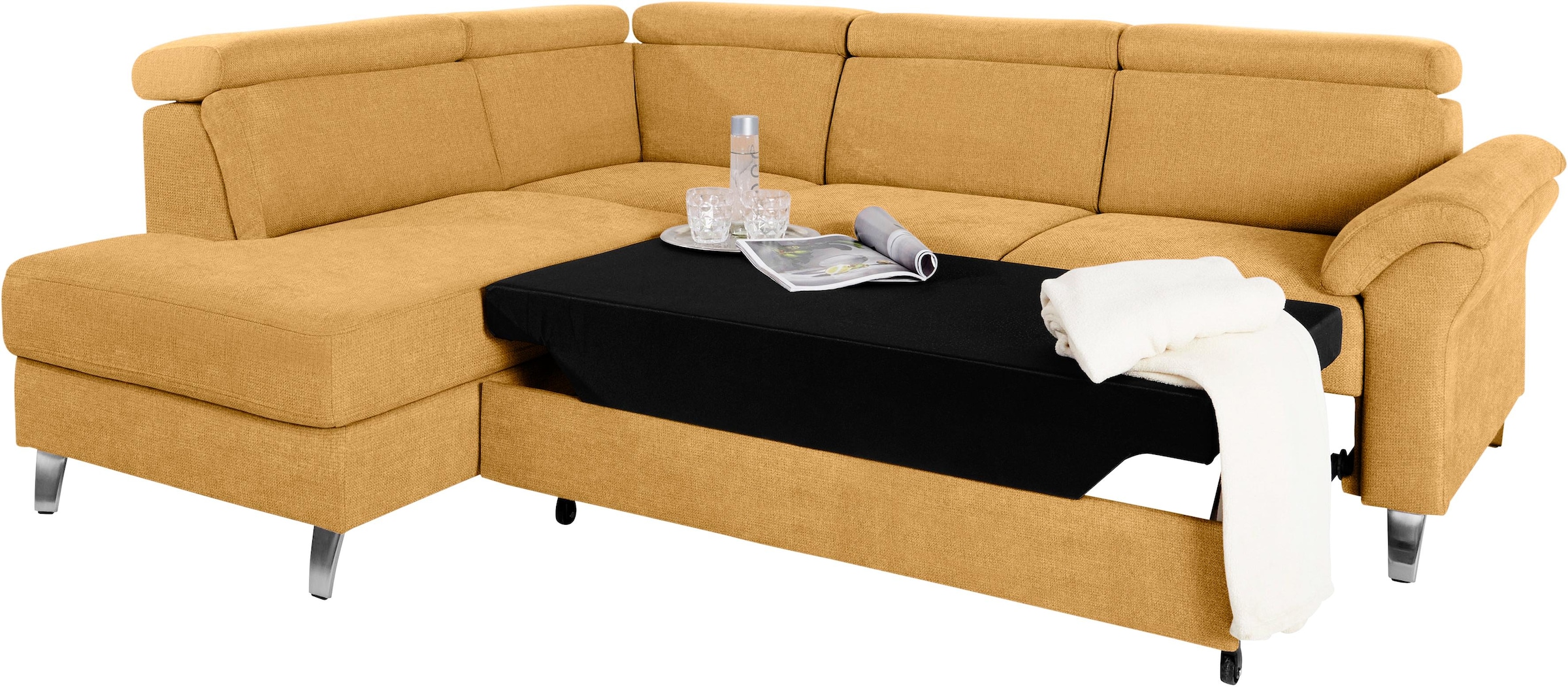 sit&more Ecksofa, inklusive Kopfteilverstellung, wahlweise mit Bettfunktion und Bettkasten