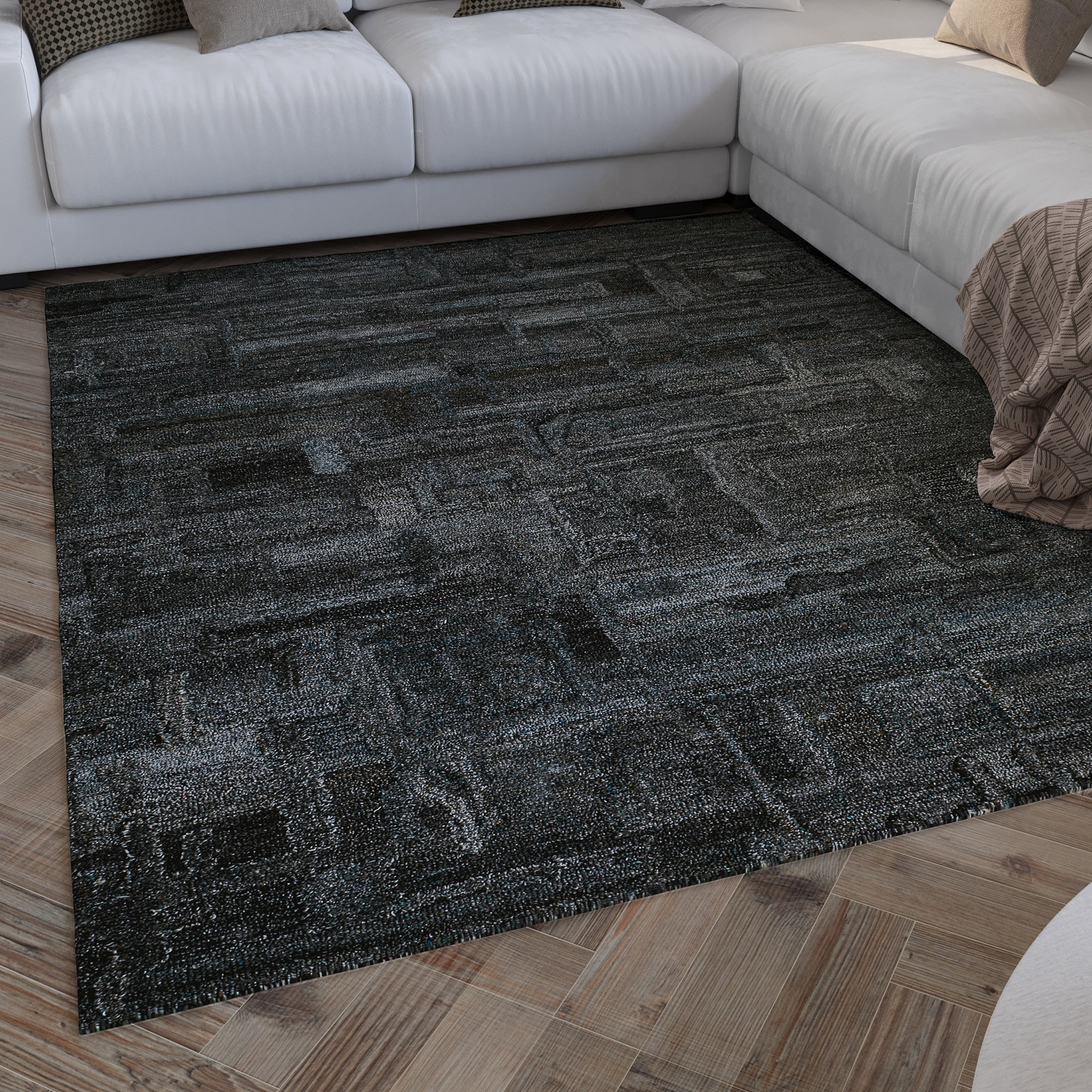 Wecon home 1100000002199 "Hamptons FORTYTWO" rechteckig 15 mm Höhe Läufer, Kurzflor, Wohnzimmer, Schlafzimmer, elegant, geometrisch