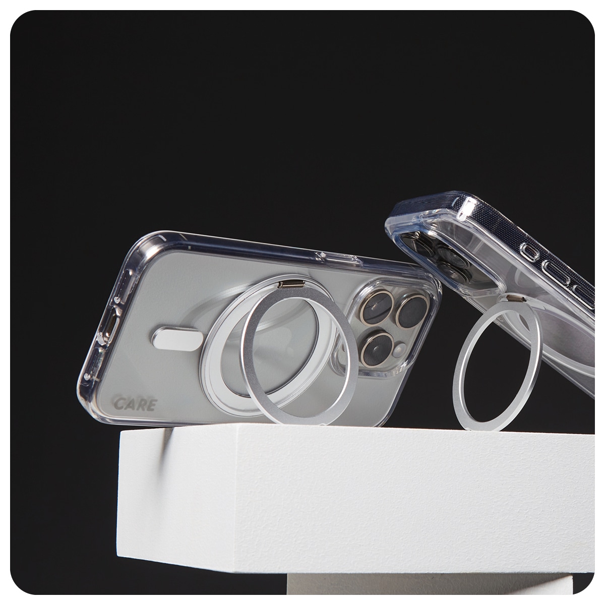 CARE by PanzerGlass Handyhülle »Feature Silver Kickstand MagSafe Apple iPhone 16 Pro«, Backcover, Schutzhülle, Handyschutzhülle, Case, Schutzcase, stoßfest