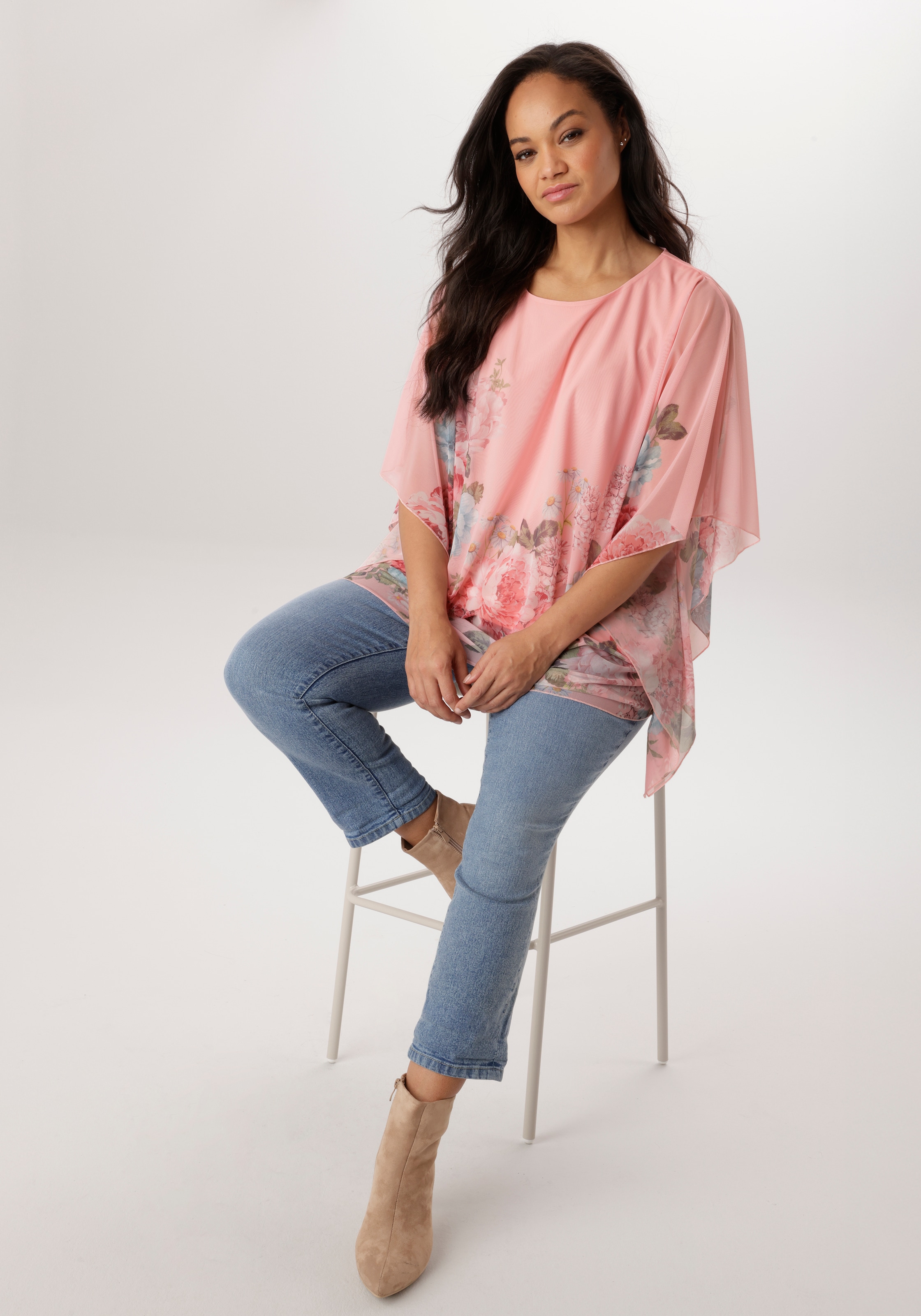 Aniston PLUS Blusenshirt sanft fallende Meshqualität - NEUE KOLLKTION