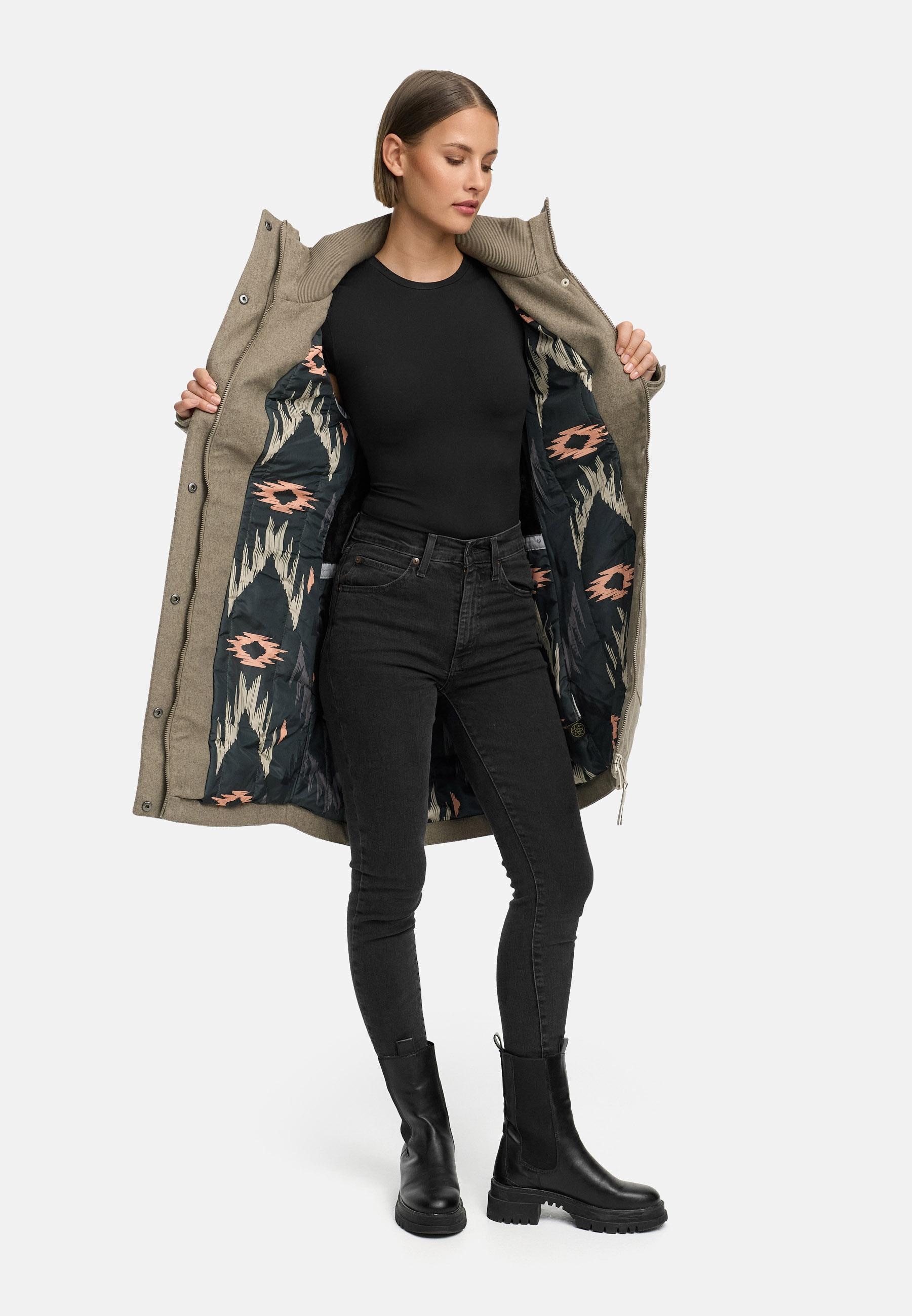 Ragwear Wintermantel »Jannisa Coat« Klassischer Damen Kurzmantel mit Kapuze