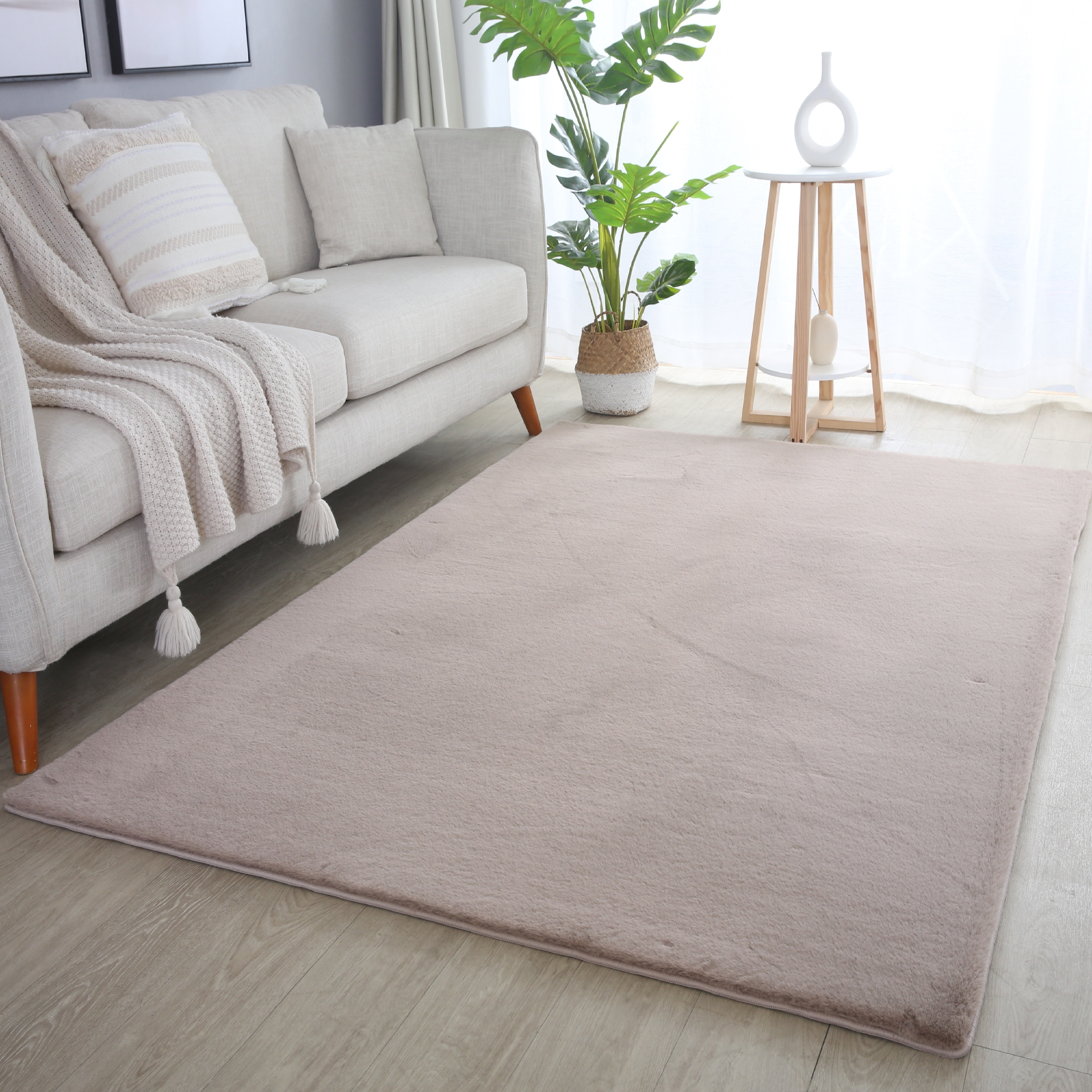 Hochflor-Teppich, B:160cm H:20mm L:230cm, beige, AYYILDIZ TEPPICHE, Polyester, Teppiche, "POUFFY 5100 , auch als Läufer und Rund", Läufer, weicher