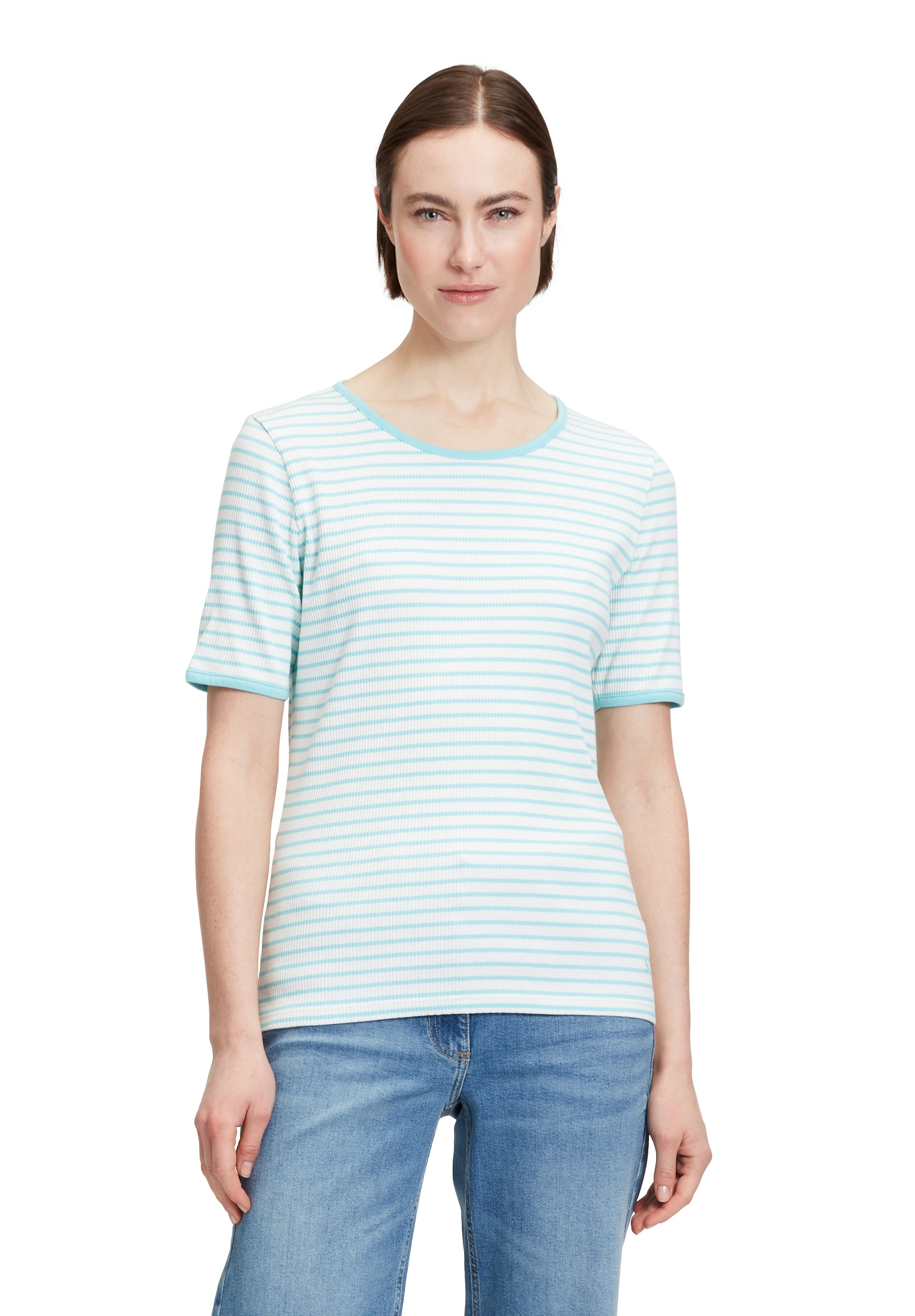 Betty Barclay Kurzarmshirt "Betty Barclay Damen Ringelshirt mit Rippenstruk günstig online kaufen