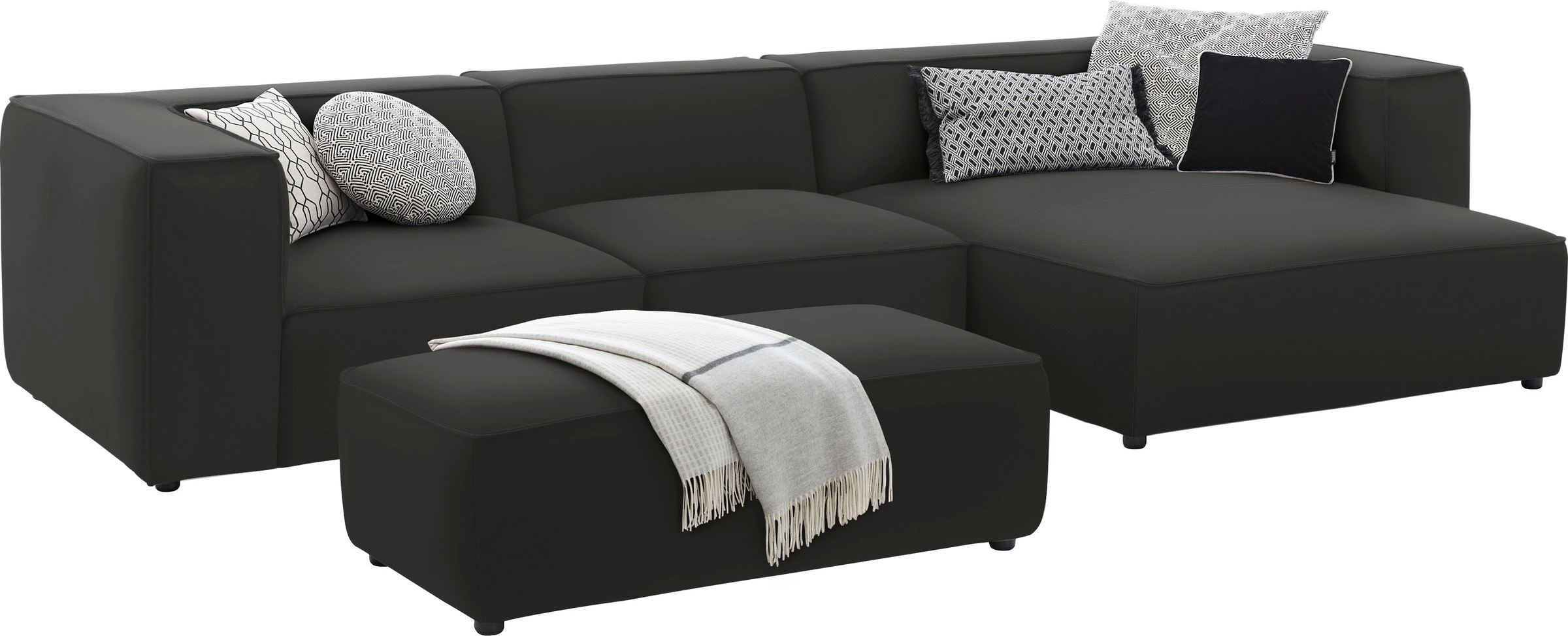 W.SCHILLIG Ecksofa »around-the-block«, mit eleganter Biese, mit Federkern, Breite 341 cm