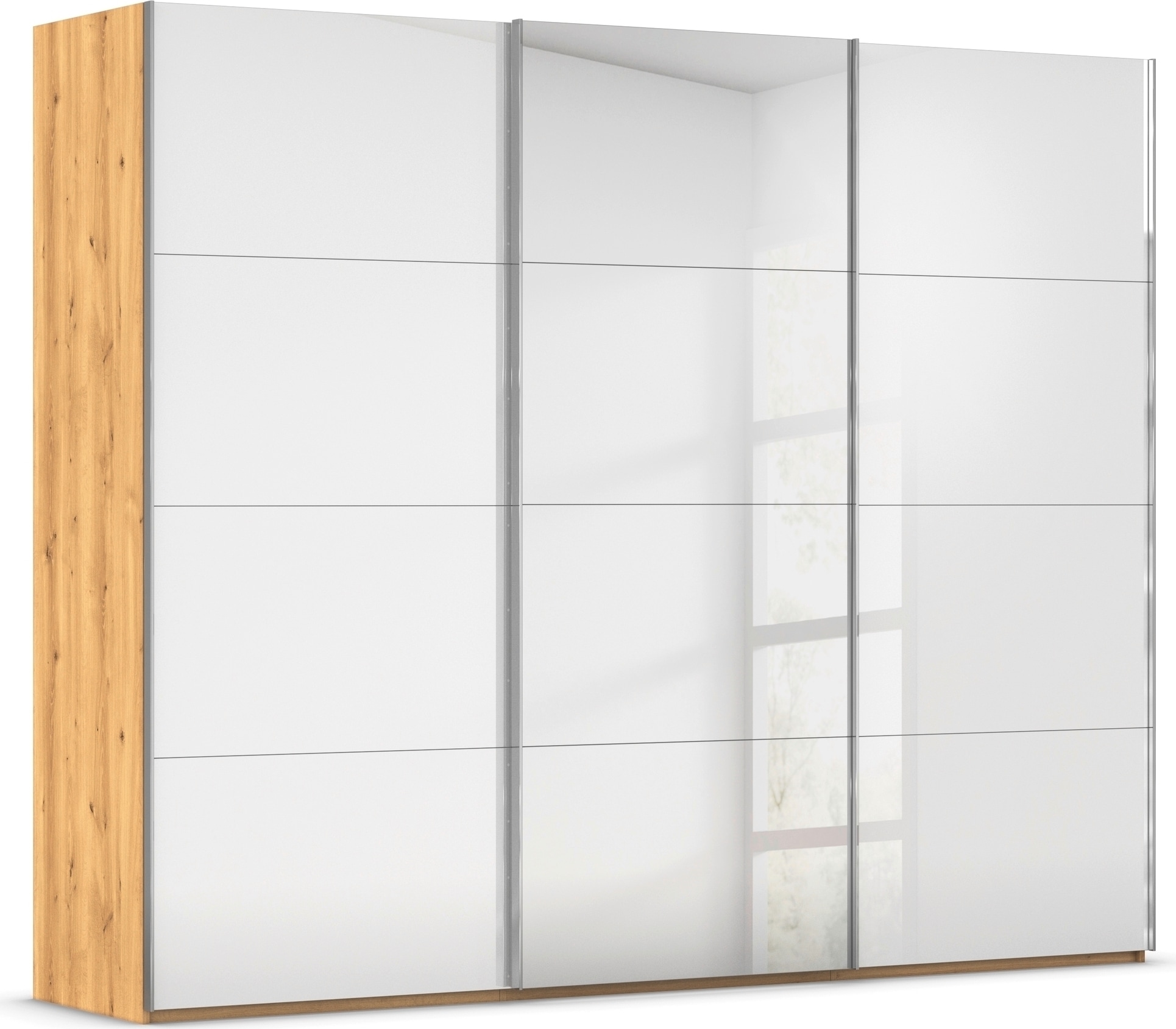 rauch "Kleiderschrank Schrank Garderobe Schlafzimmerschrank SCALE-FYRA" edle viergeteilte Türen Spiegel/Glas-Mix viele Farben MADE IN GERMANY