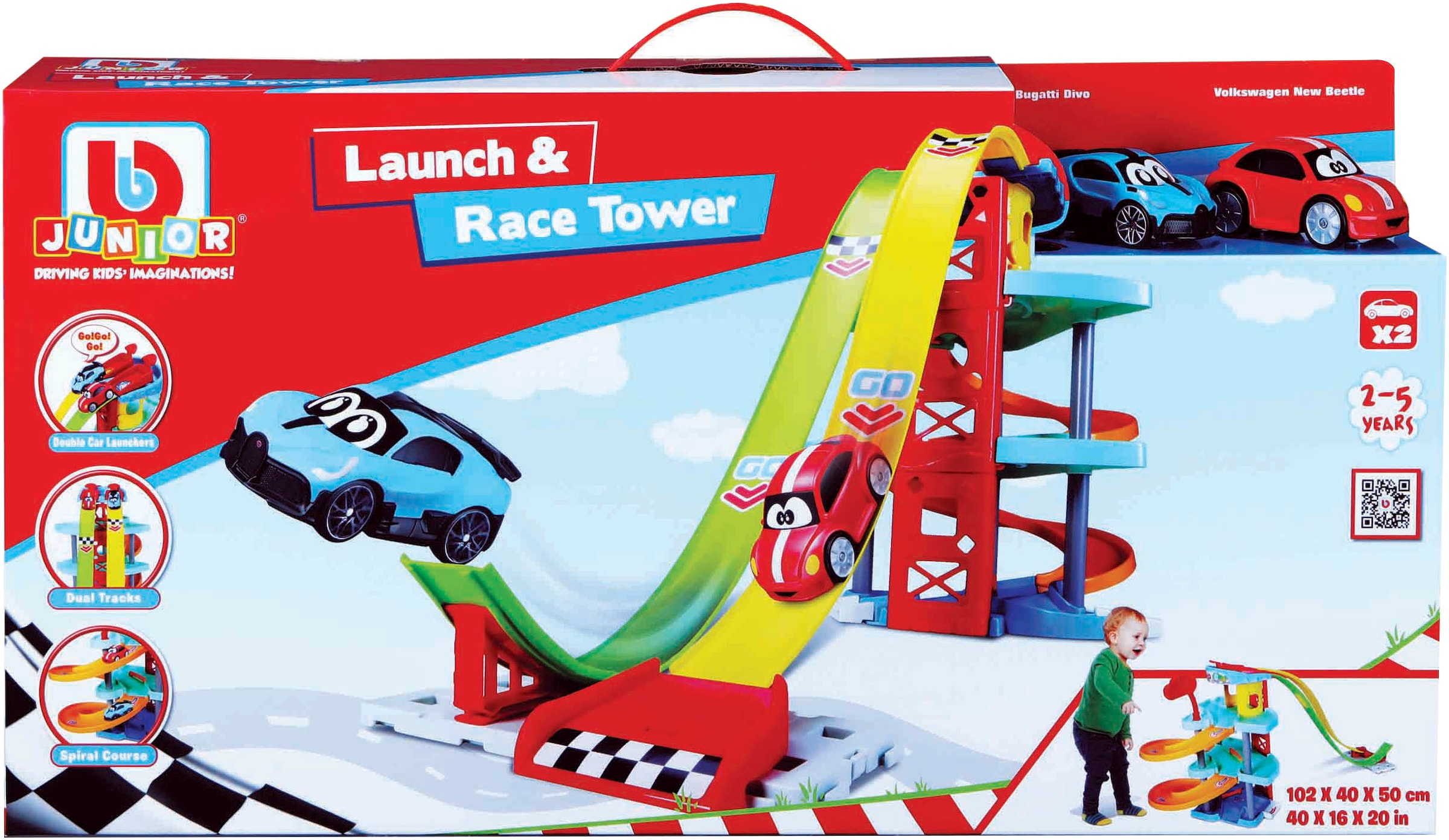 bbJunior Autorennbahn »Launch & Race Tower«, inklusive 2 Fahrzeuge