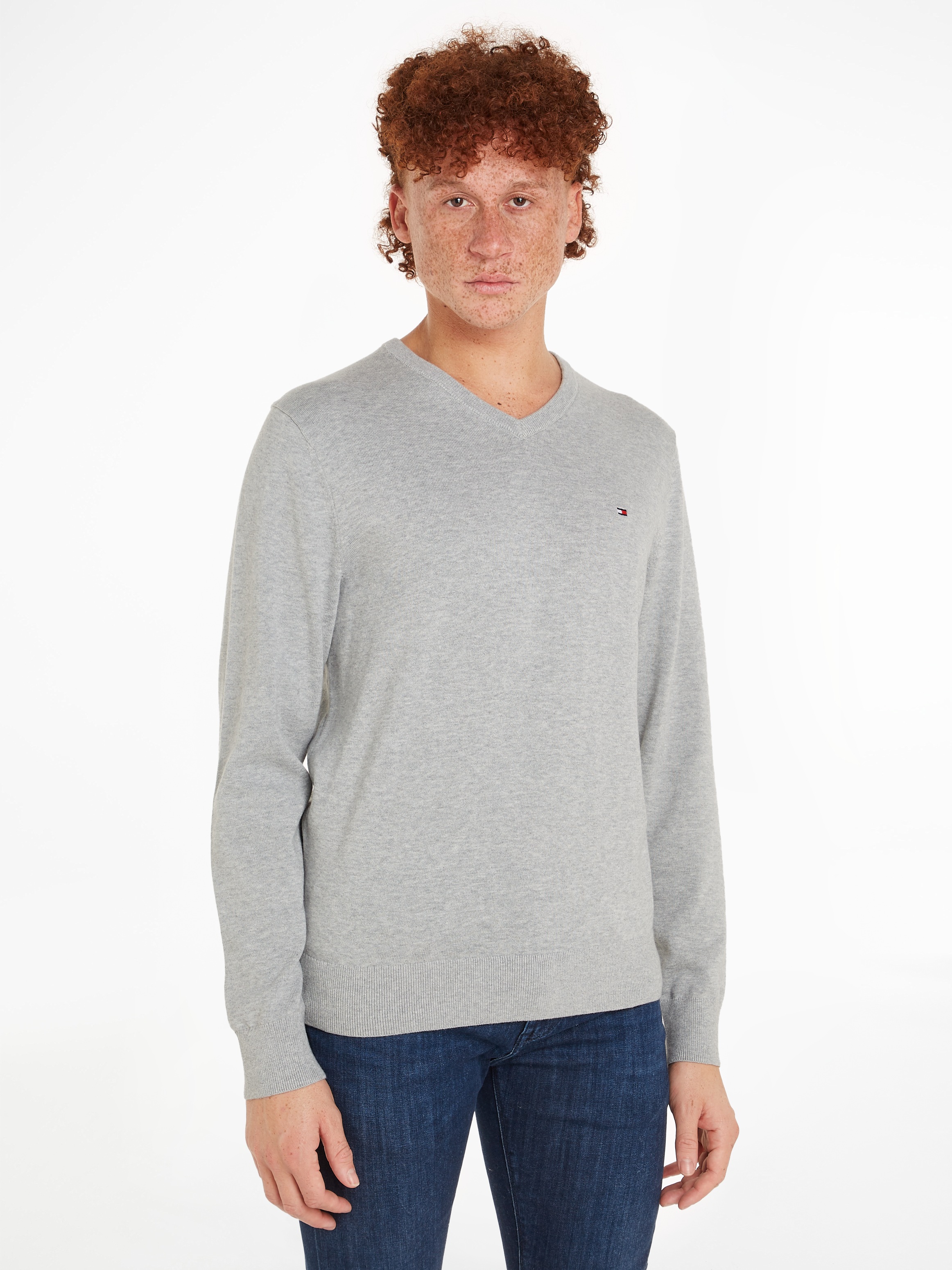 Tommy Hilfiger Strickpullover "ESSENTIAL COTTON V NECK mit V-Ausschnitt und günstig online kaufen
