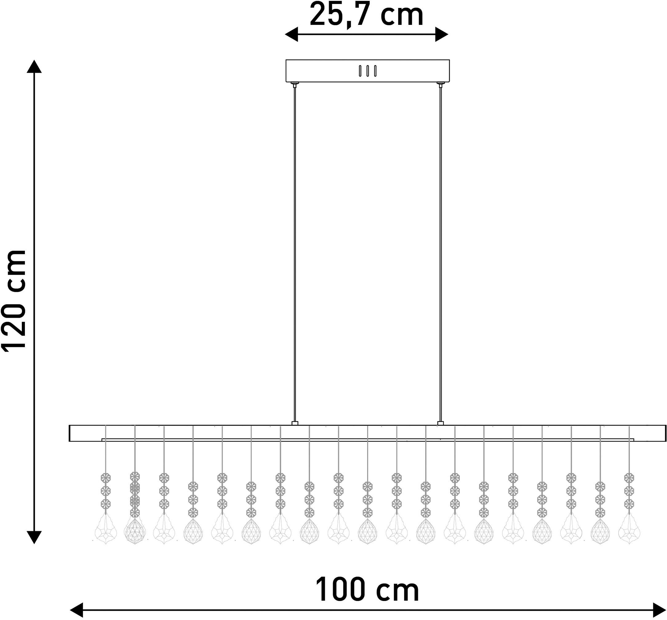 näve LED Pendelleuchte »Nobilis« LED-Modul 1 Stk. Warmweiß Hängeleuchte, dimmbar, warmweiß, L: 100cm, satin-nickel