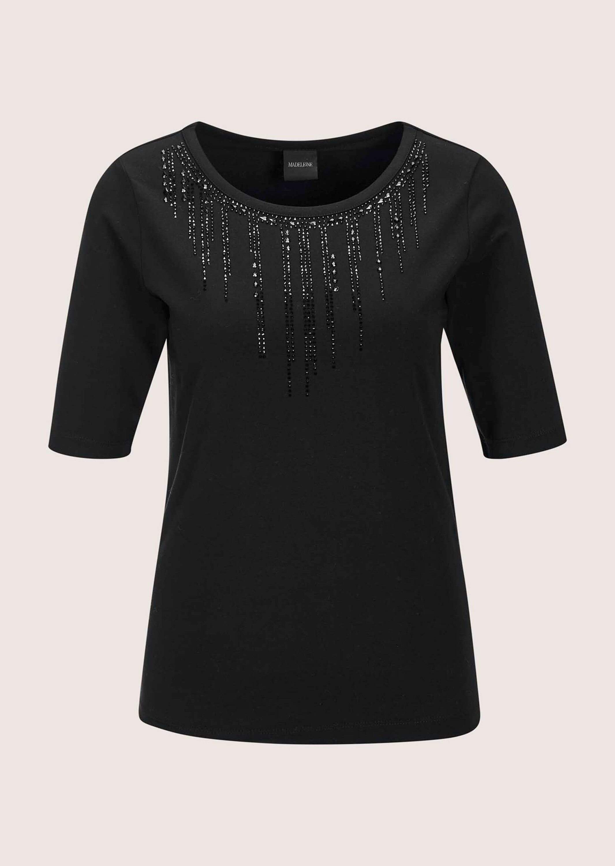 MADELEINE Kurzarmshirt "Blusenshirt Elegantes Oberteil mit Strass-Details" günstig online kaufen