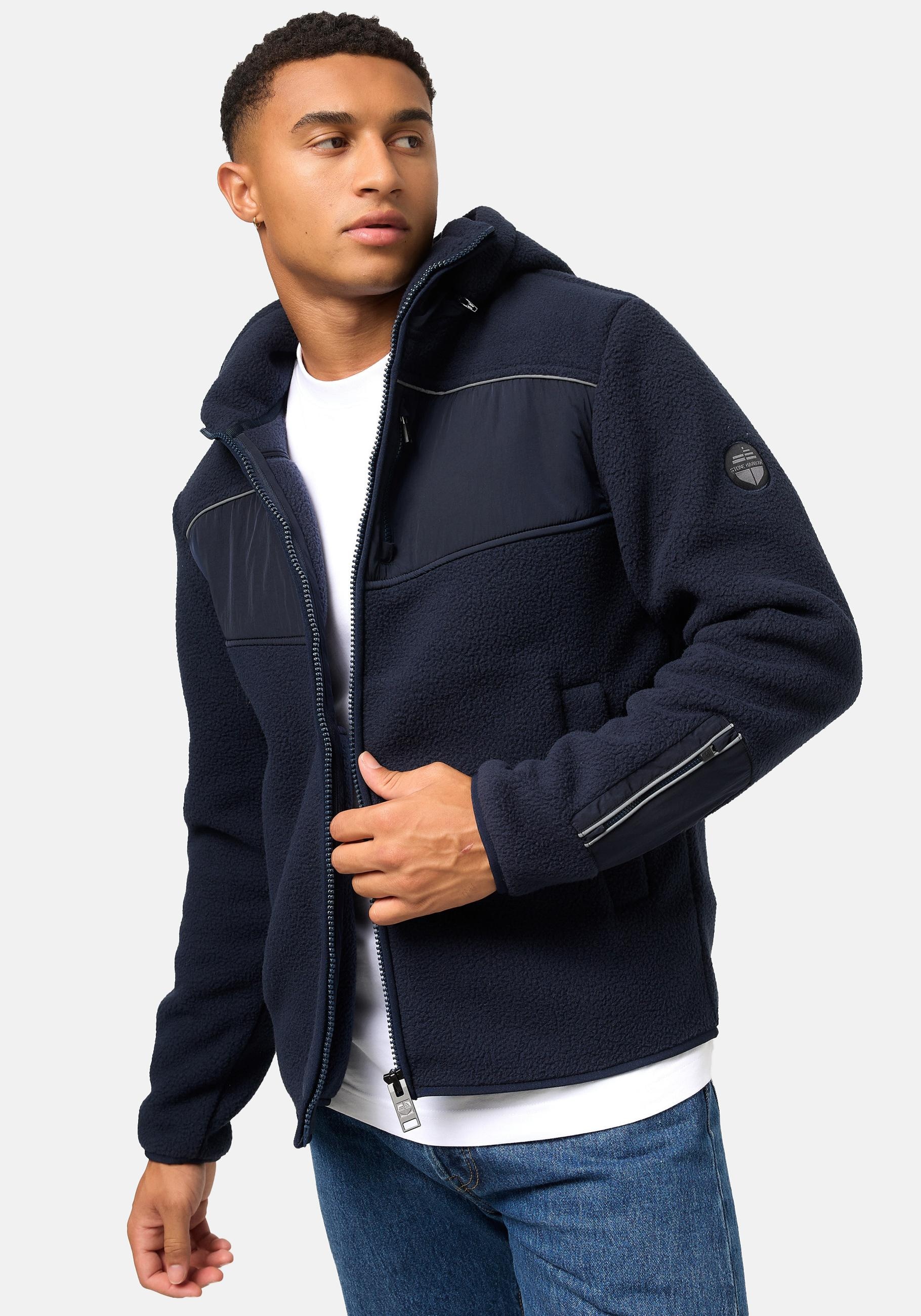 Stone Harbour Fleecejacke "Illian", mit Kapuze, Sportliche Herren Fleece-Outdoorjacke mit Kapuze