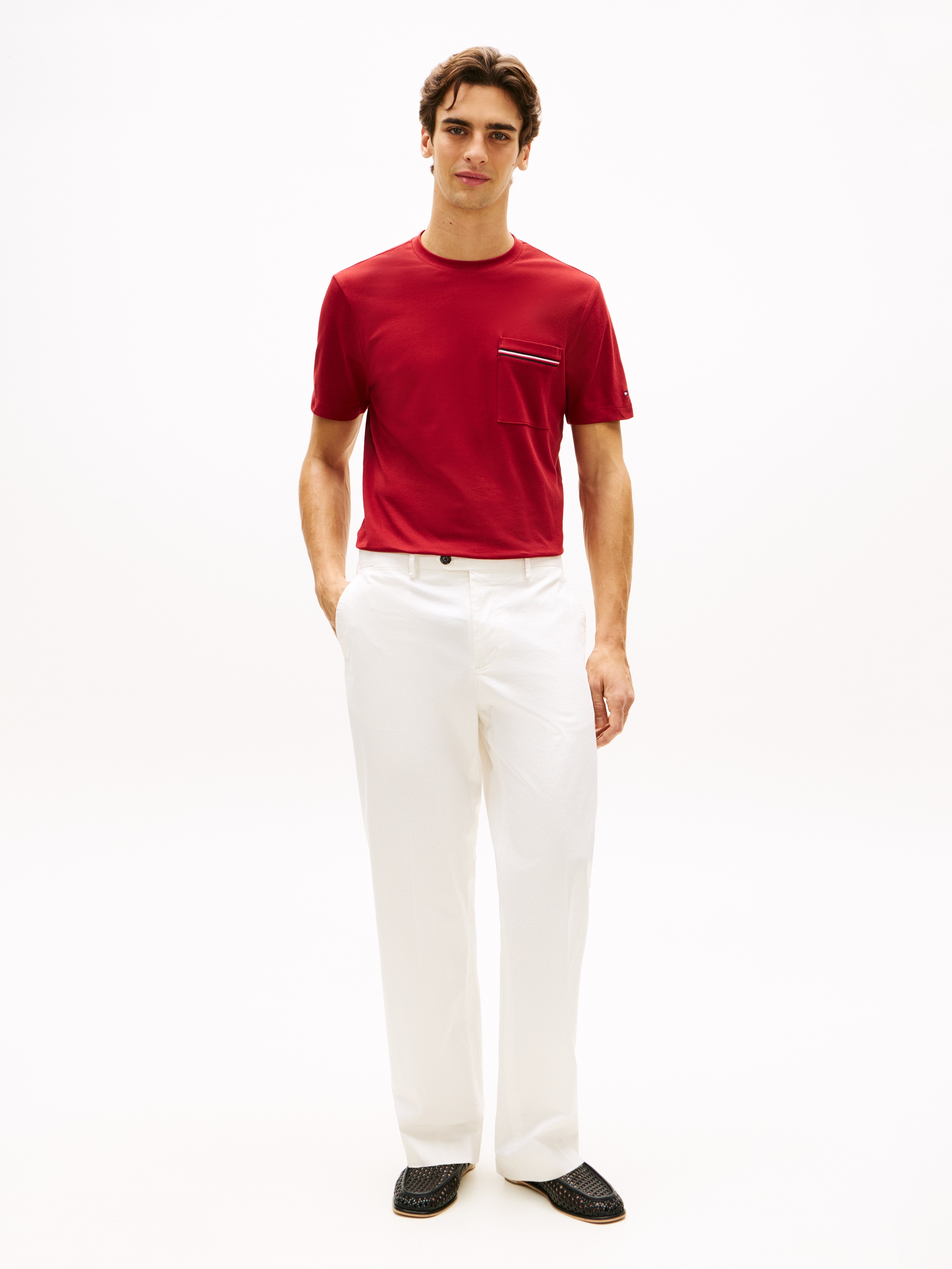 Tommy Hilfiger T-Shirt »GLOBAL STRIPE PIQUE POCKET« Regular fit mit Brusttasche