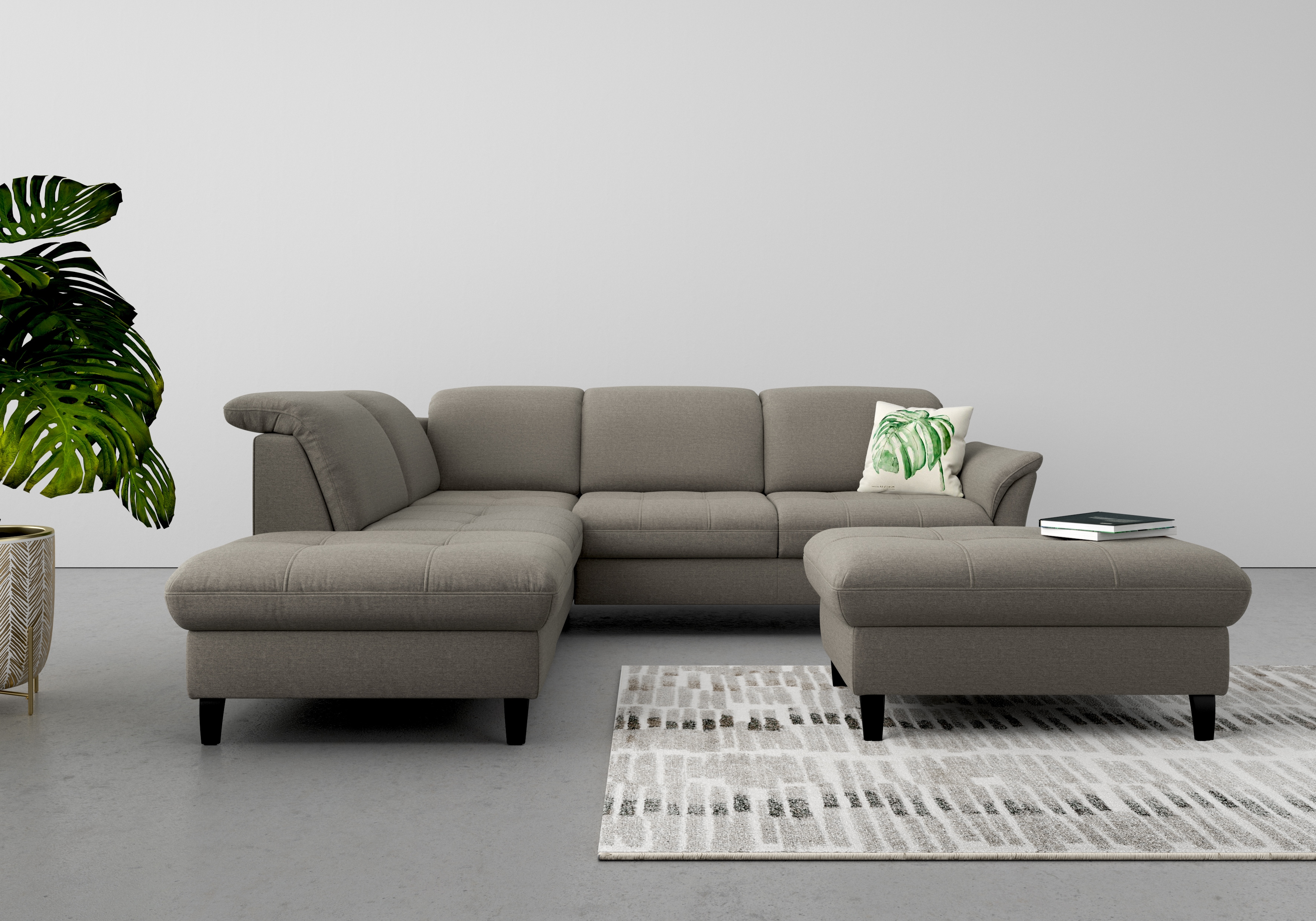 sit&more Ecksofa "Maggiore L-Form" wahlweise mit Kopfteilverstellung, Schlaffunktion und Stauraum