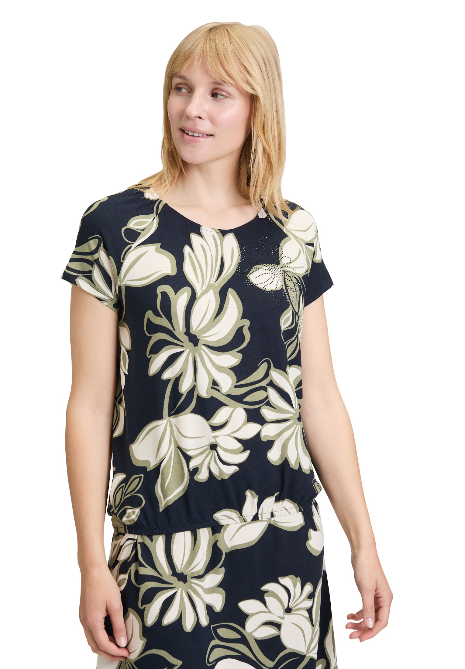 Betty Barclay Kurzarmshirt "Damen Printshirt mit Gummizug", 1 Stk. günstig online kaufen