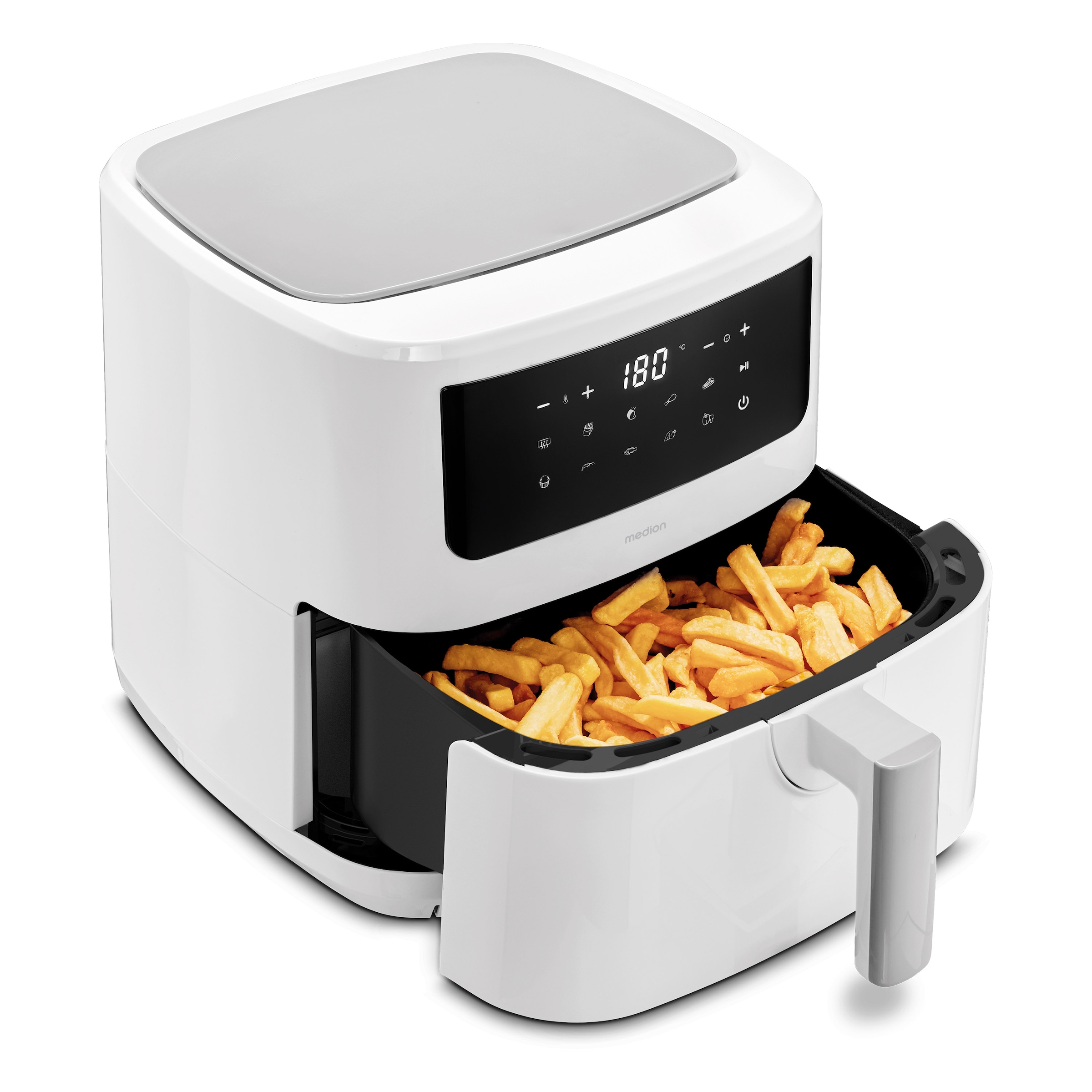 Medion® Heißluftfritteuse »MD 11750 P10 XL Duo«, 2000 W, Fassungsvermögen 6,8 l, Temperatur einstellbar 50 - 200 °C, ILAG Beschichtung, Timer