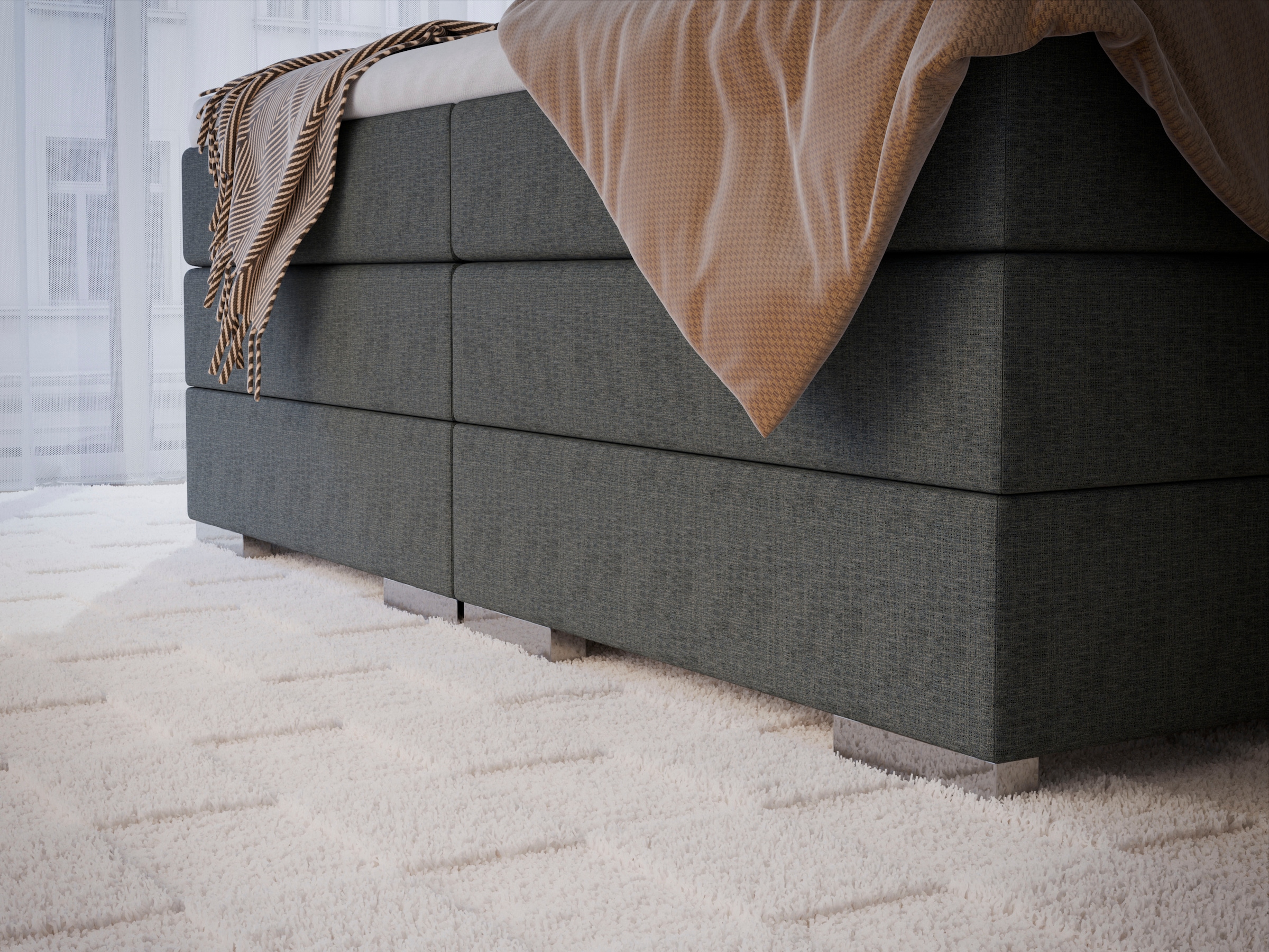 FORTE Boxspringbett »Pillows mit Bettkasten, erhältlich in den Breiten 140, 160 & 180cm« in verschiedenen Farben erhältlich