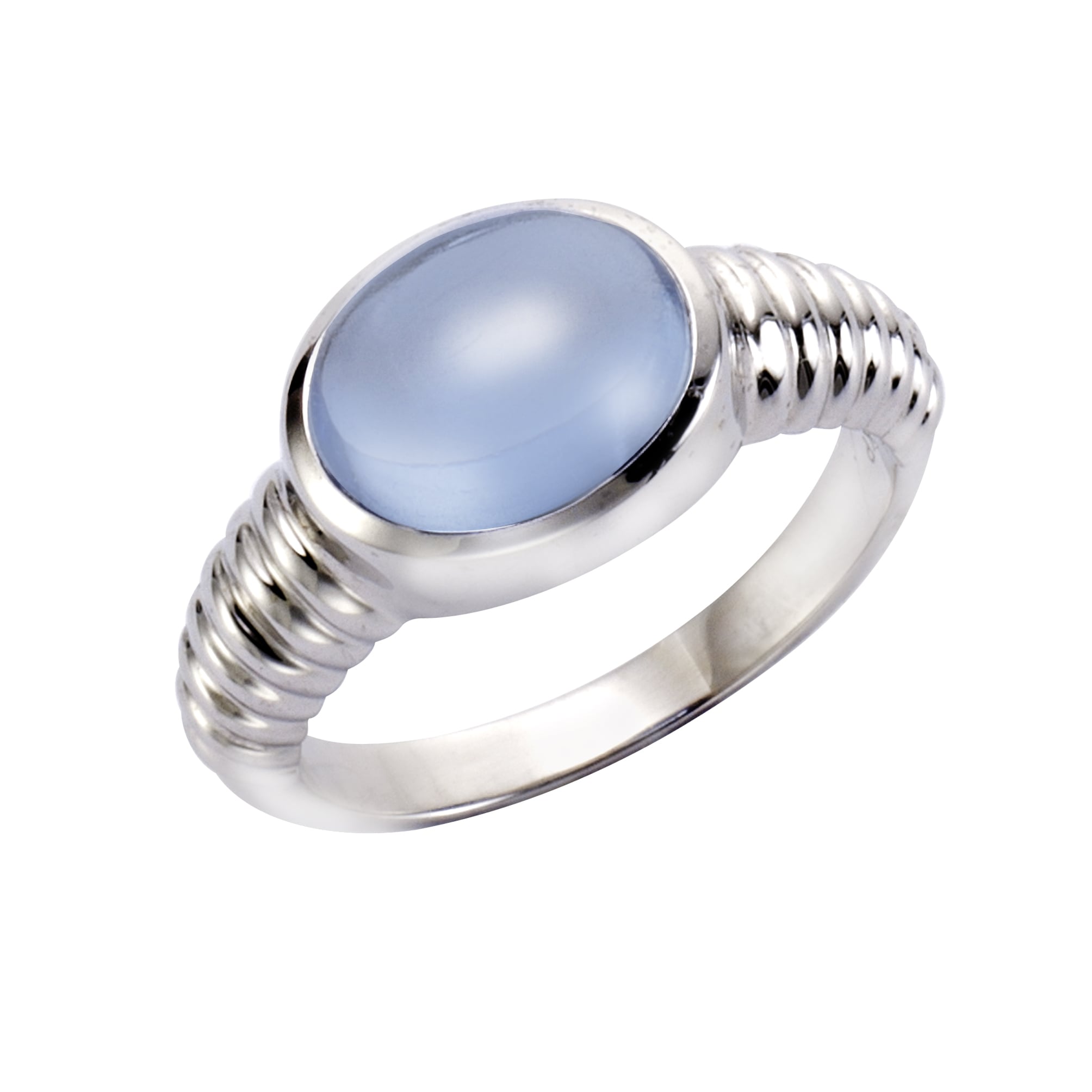 Fingerring »925 Silber rhodiniert Quarz blau (beh.)«