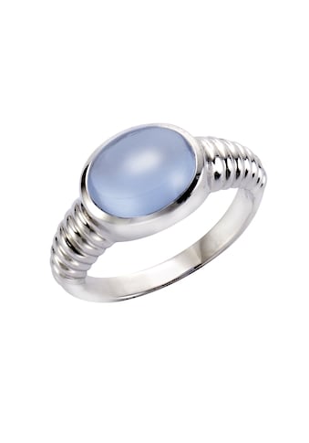 Fingerring »925 Silber rhodiniert Quarz blau (beh.)«